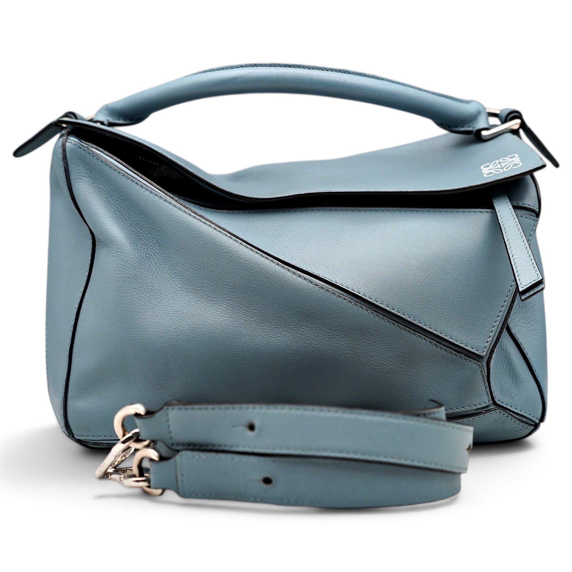 Puzzle leather handbag