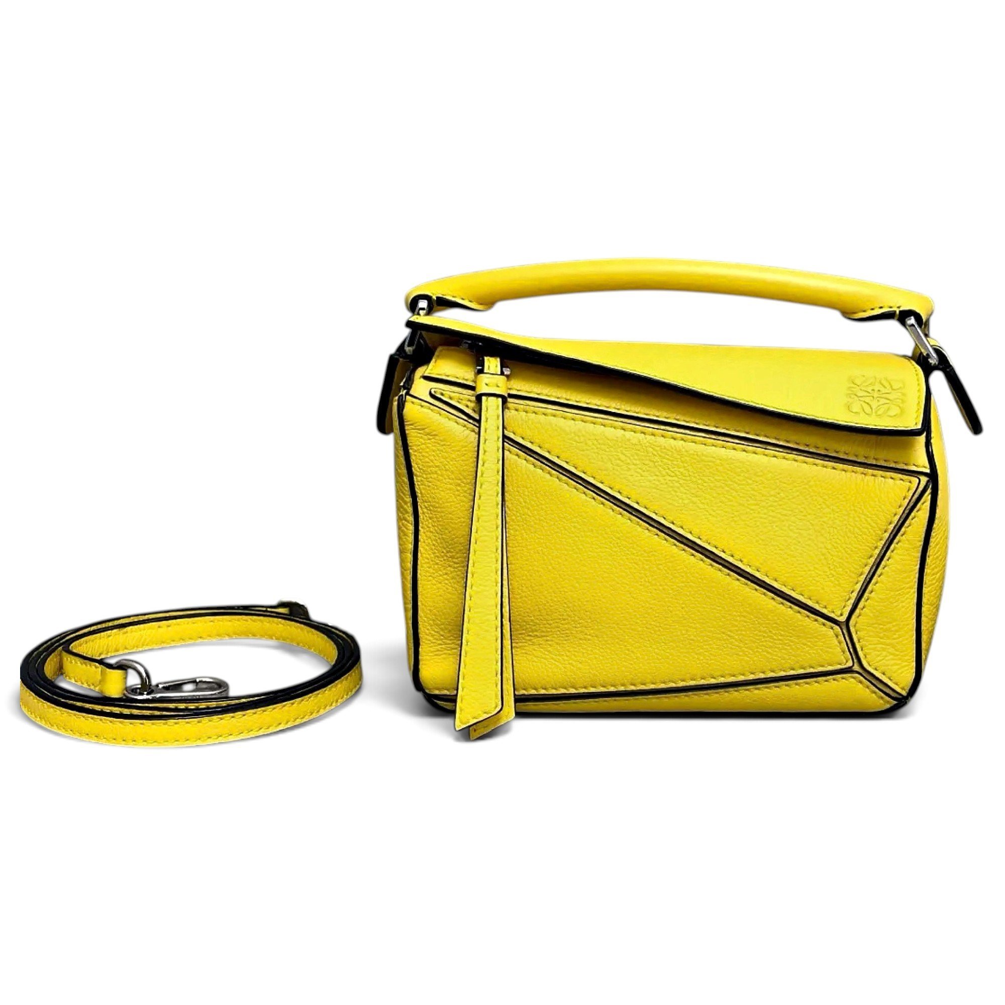 Puzzle leather handbag