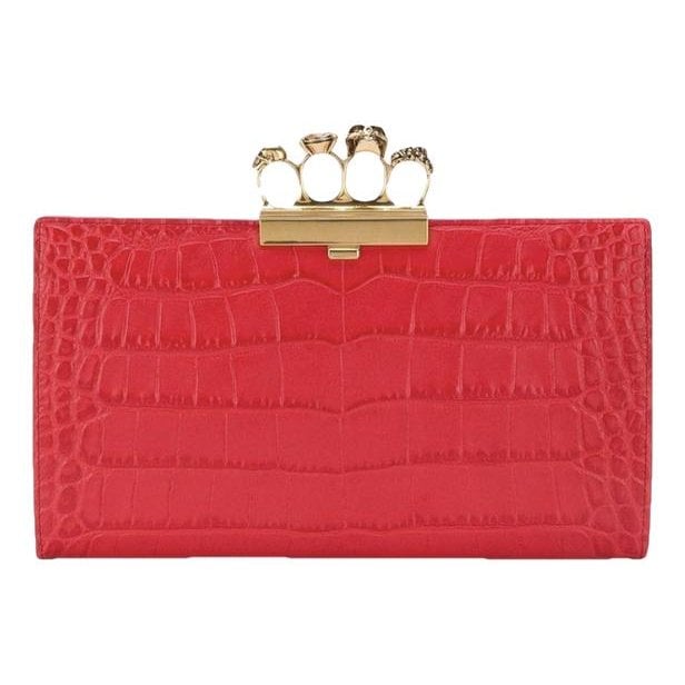 Leather clutch bag