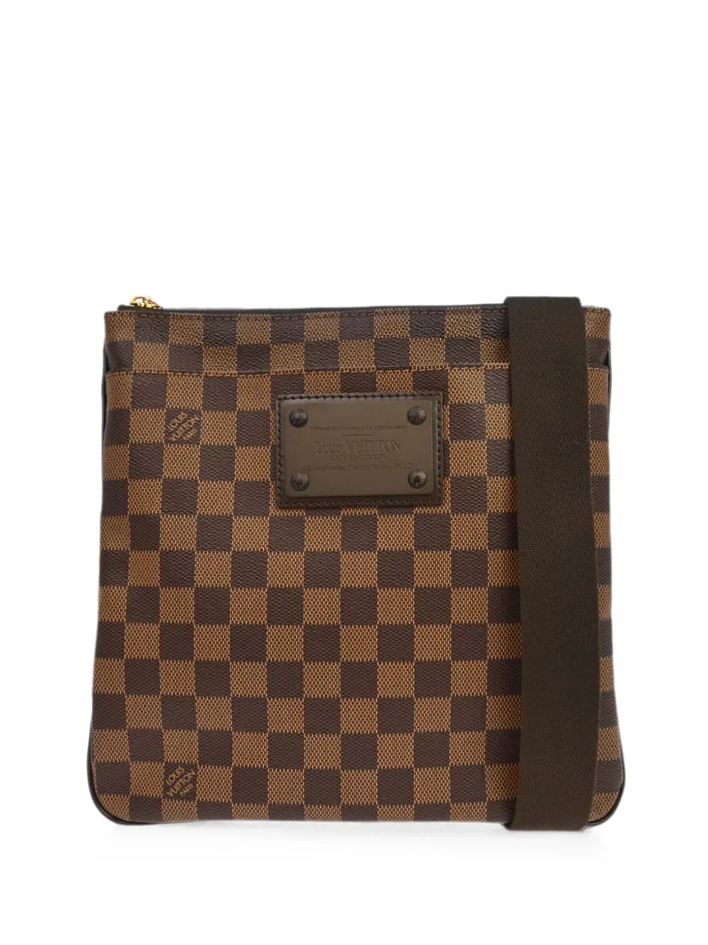2010 Damier Pochette Plate Brooklyn shoulder bag