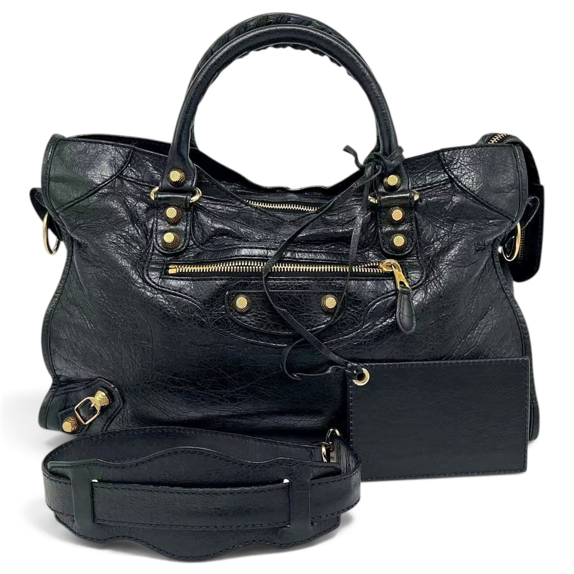 City leather handbag