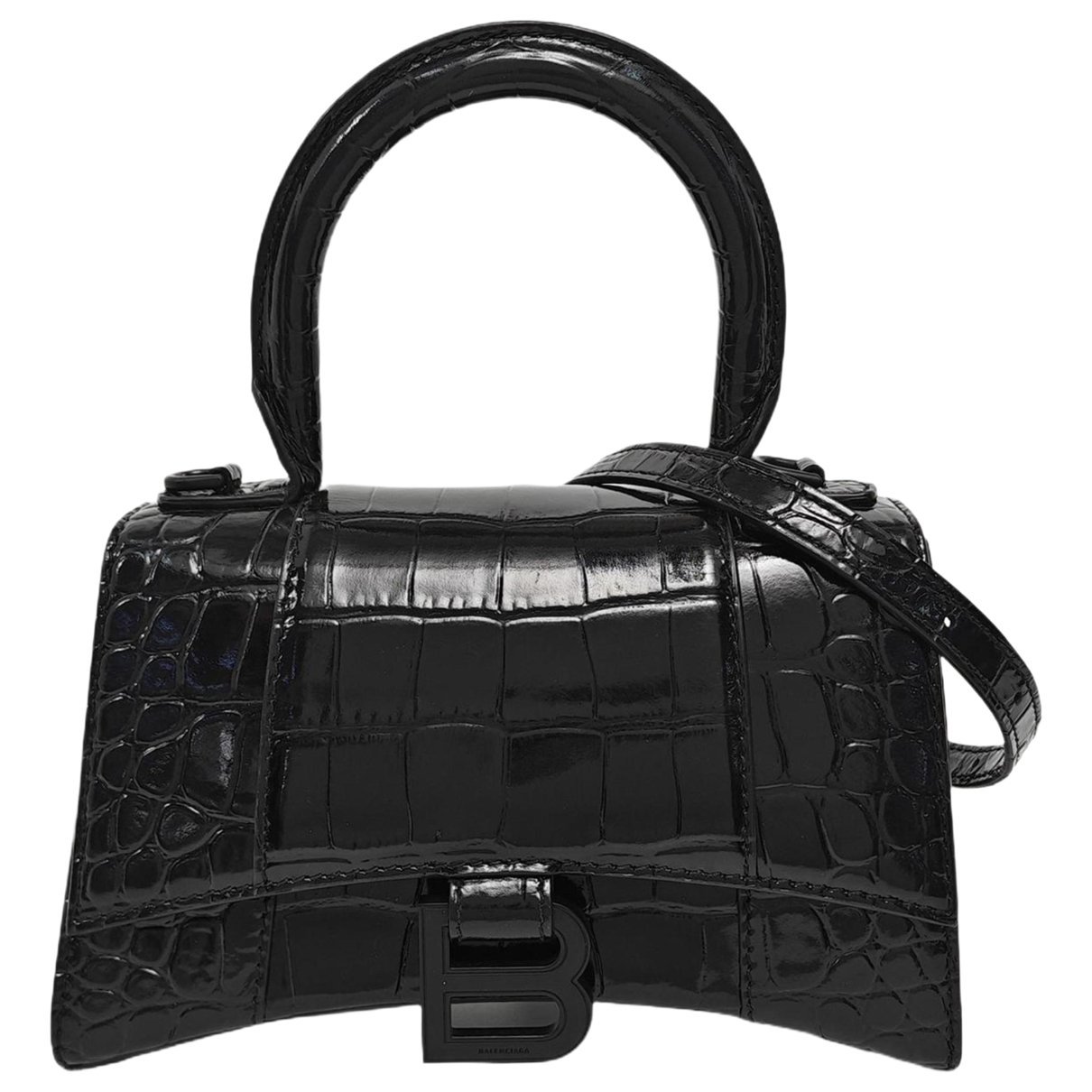 Hourglass leather handbag