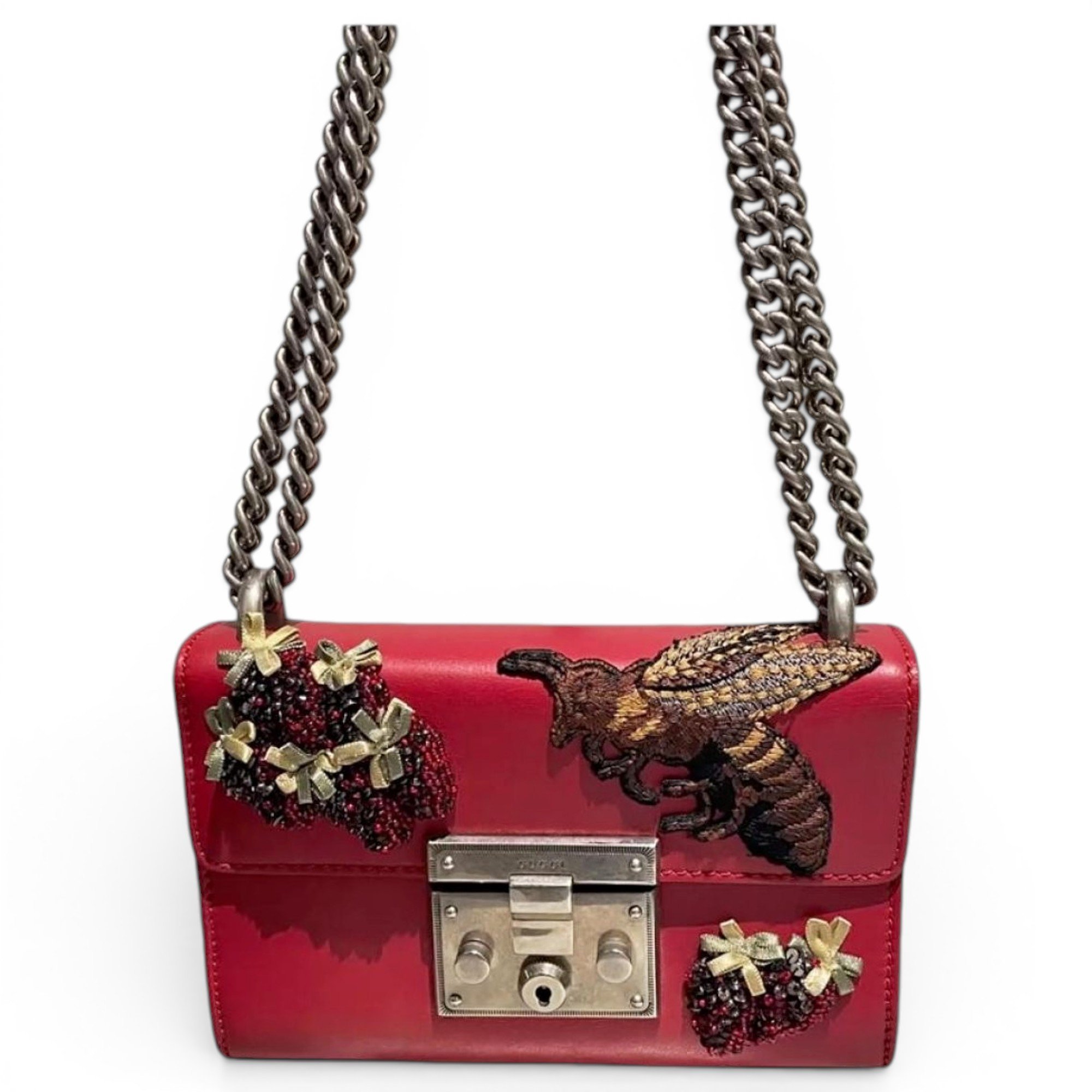 Padlock leather handbag