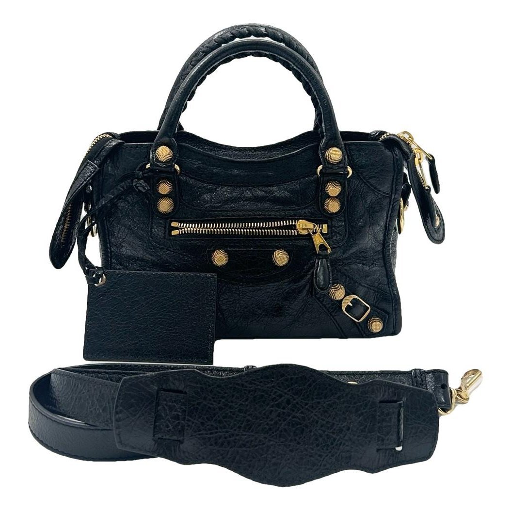 City leather handbag