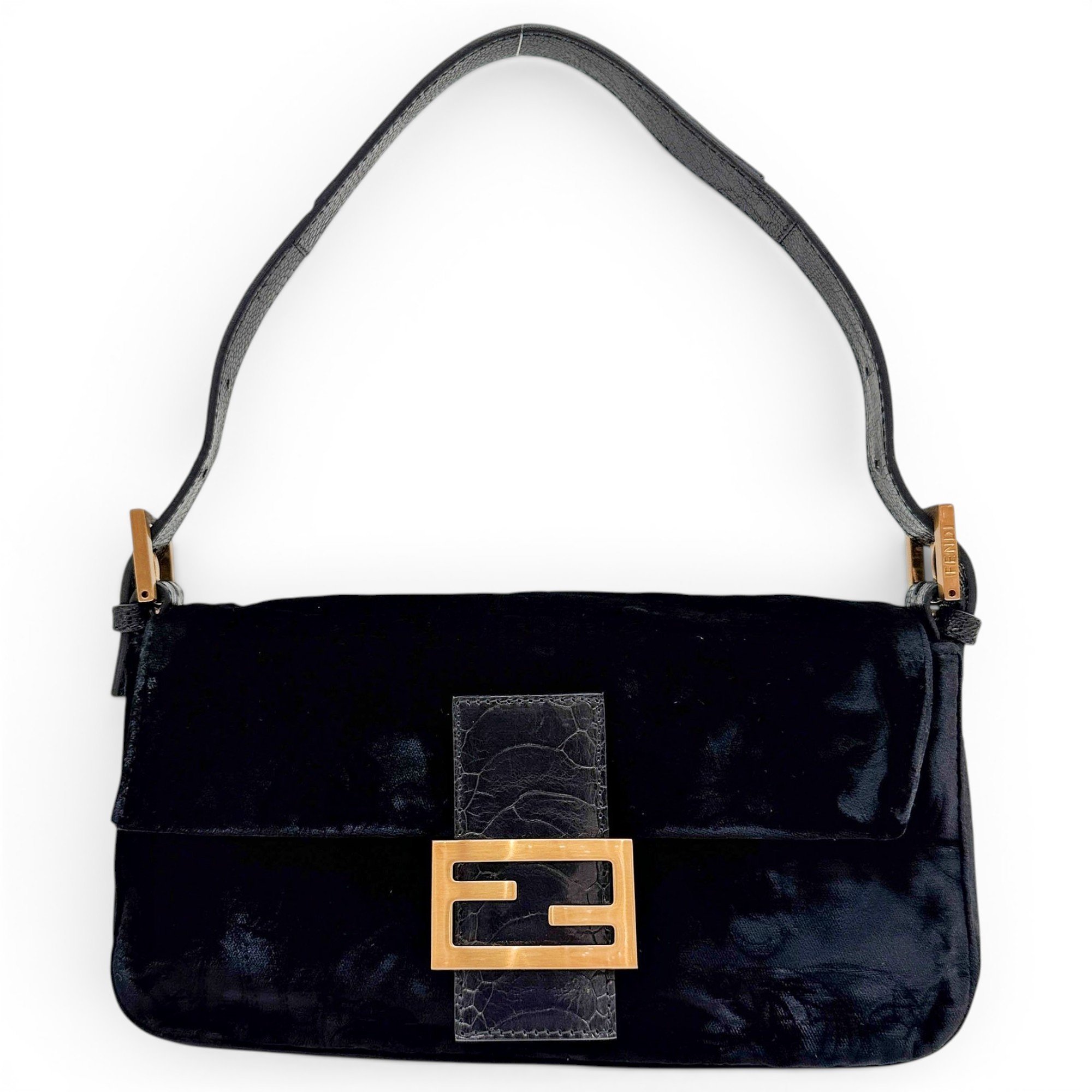 Baguette velvet handbag