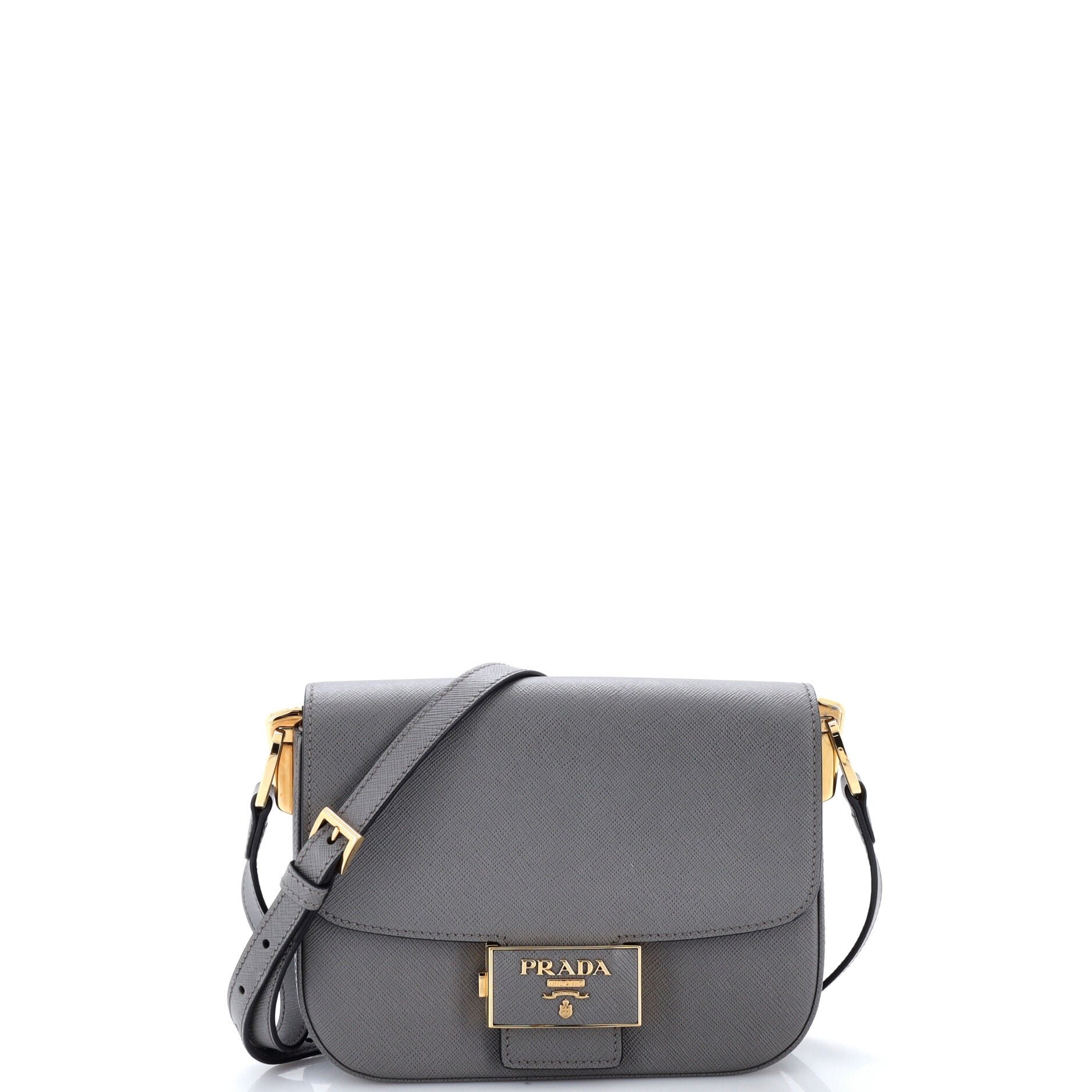 Embleme Flap Bag Saffiano Leather Small