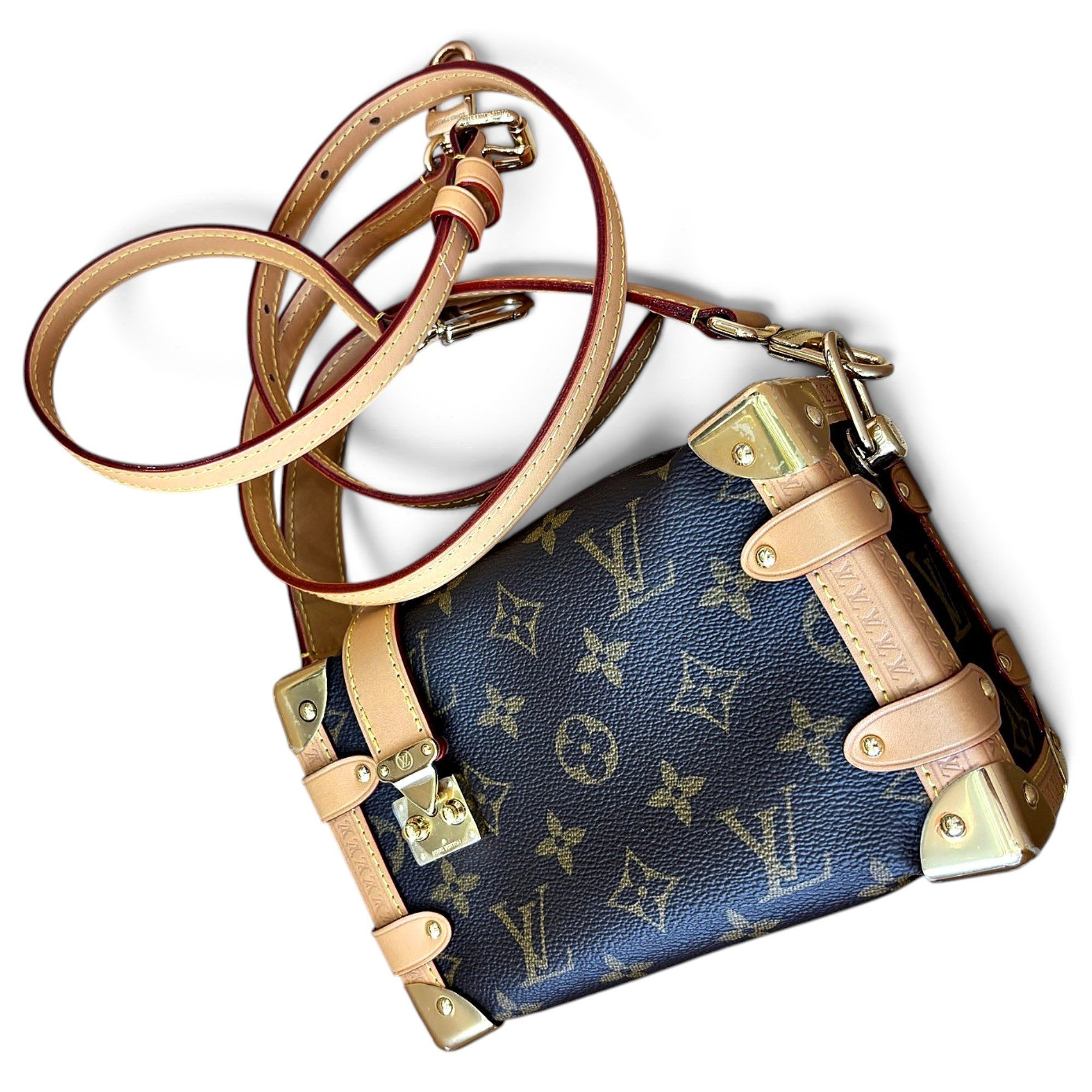 Side Trunk leather handbag