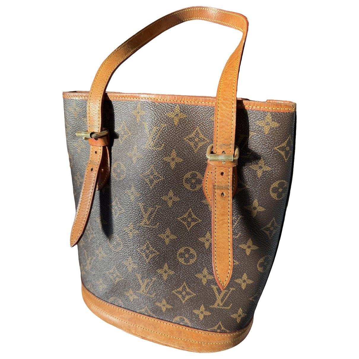 Bucket leather handbag