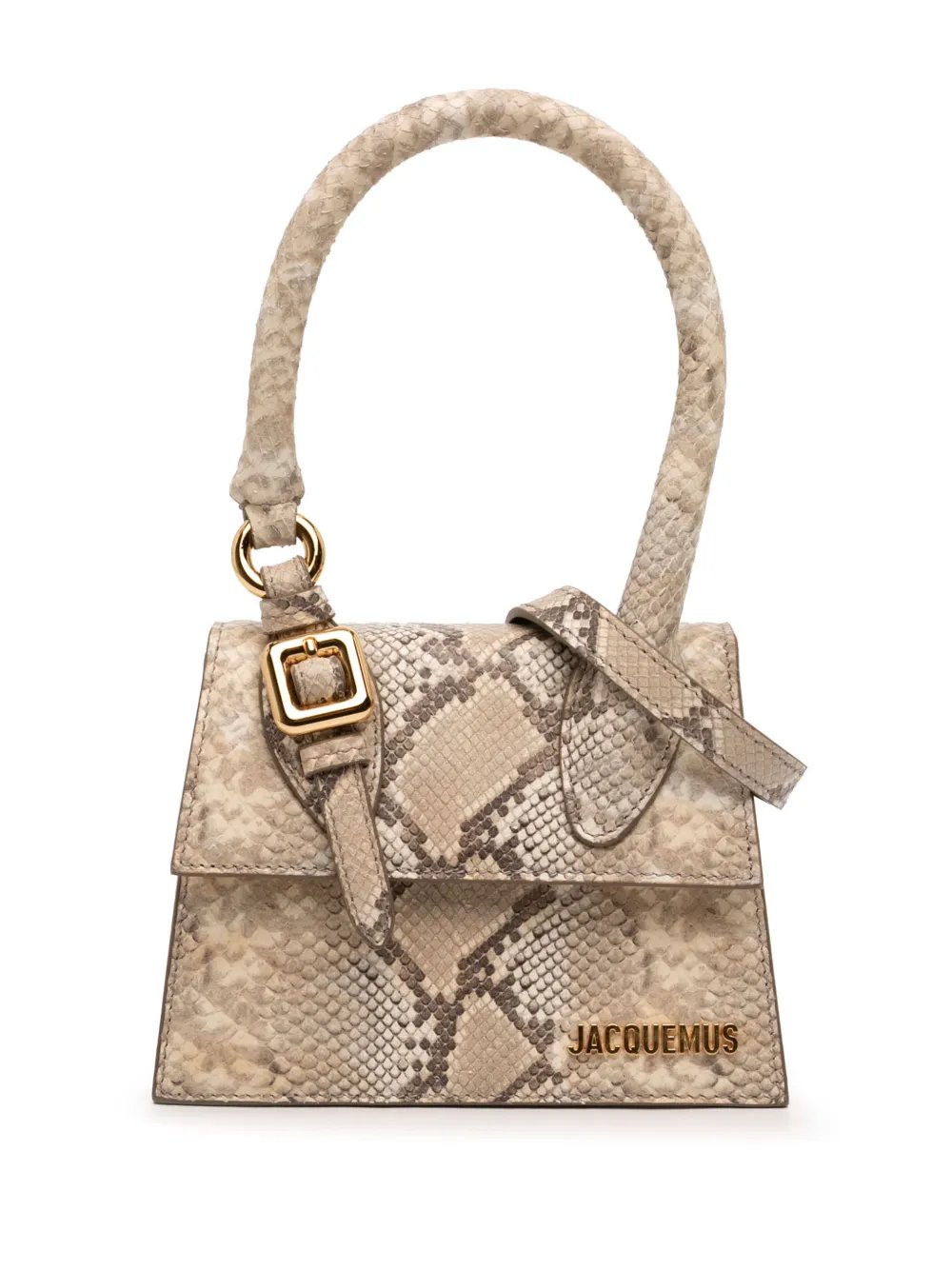 Jacquemus 2021-2026 Snake Embossed Leather Le Chiquito Moyen satchel