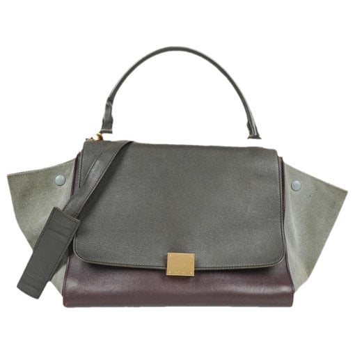 Trapèze leather handbag