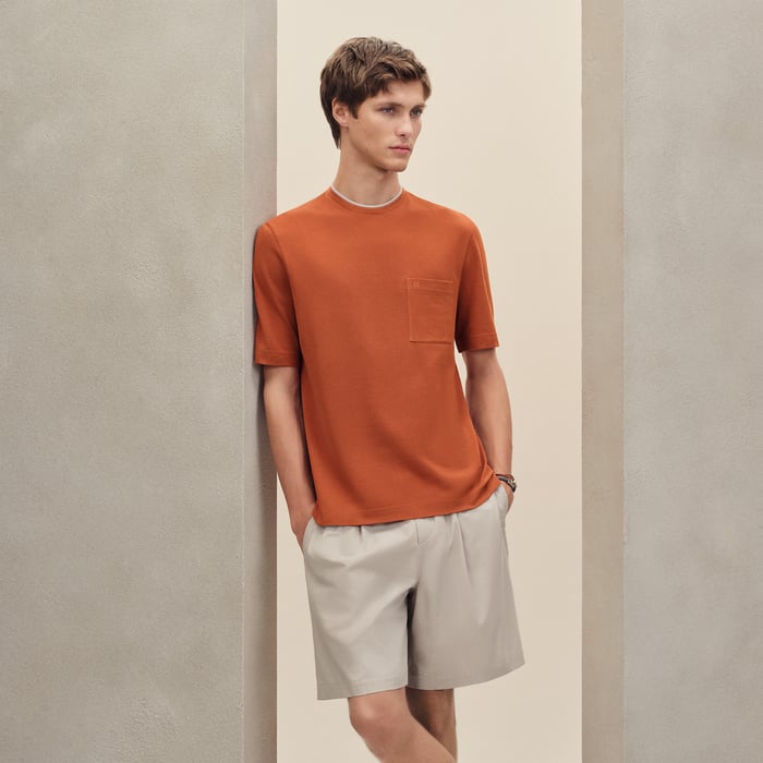 Orange Brûlé "Piqures Sellier" T-shirt