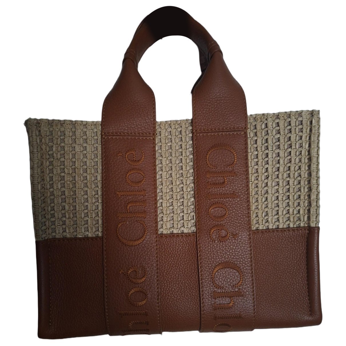 Woody leather tote
