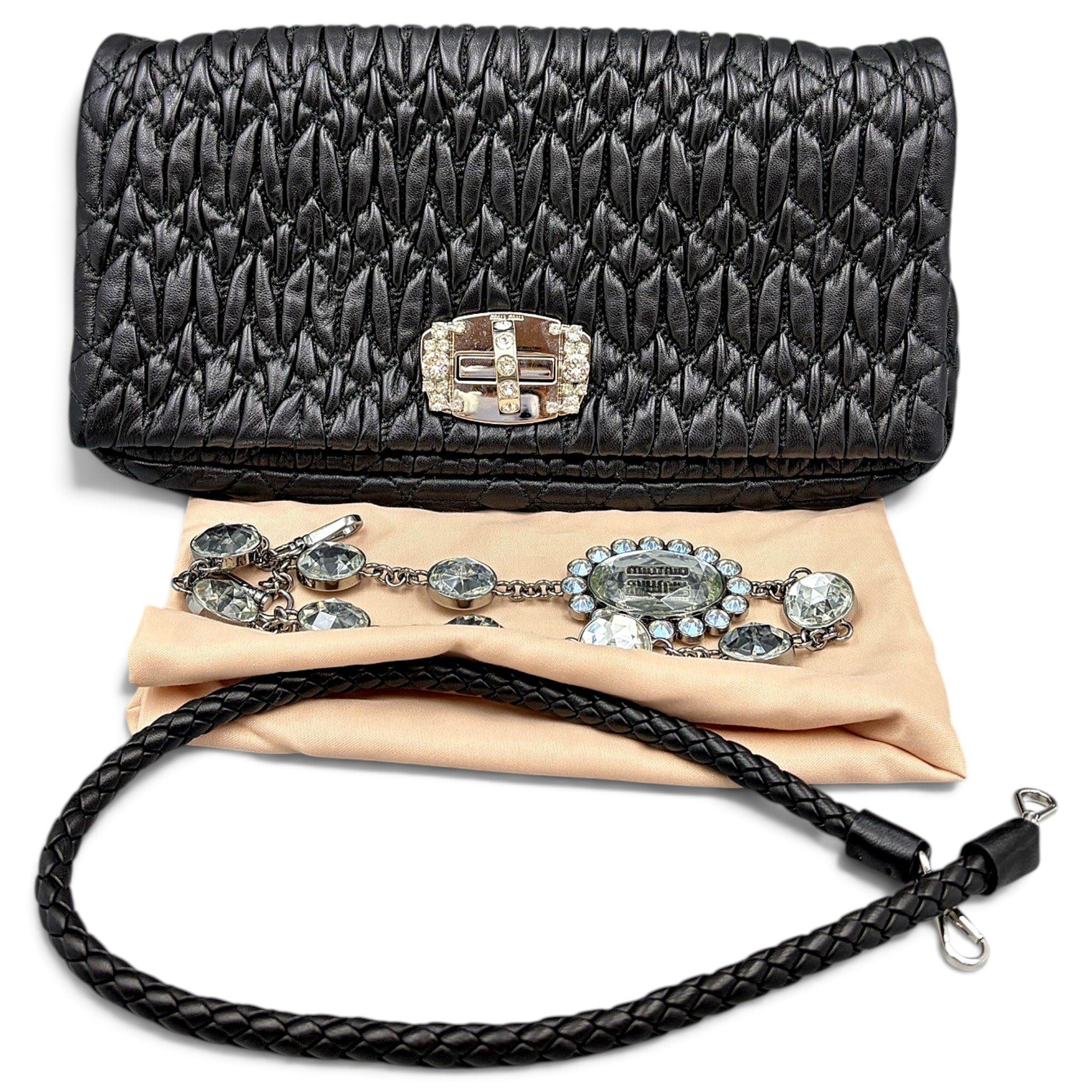 Miu Miu Miu Crystal leather handbag