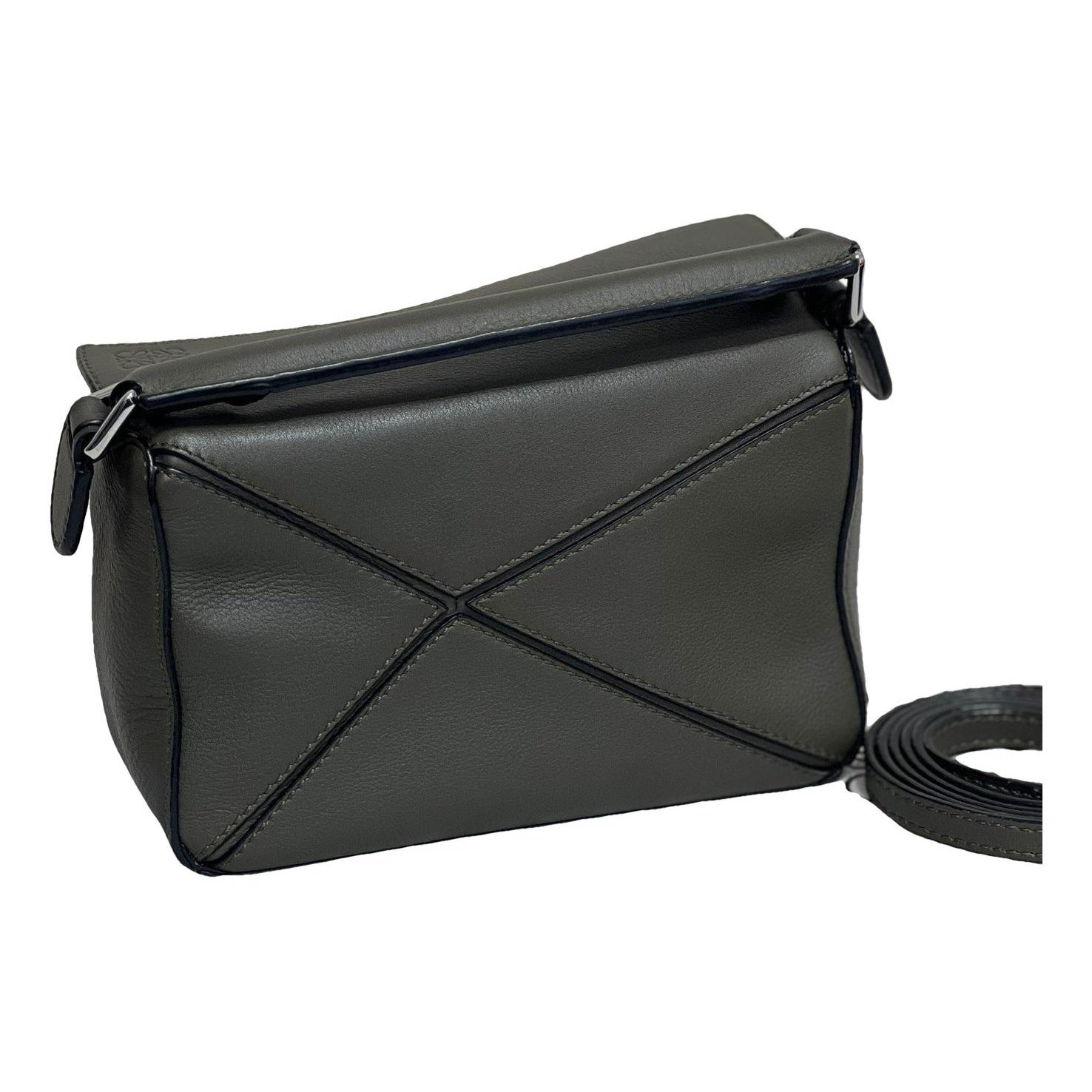 Puzzle leather handbag