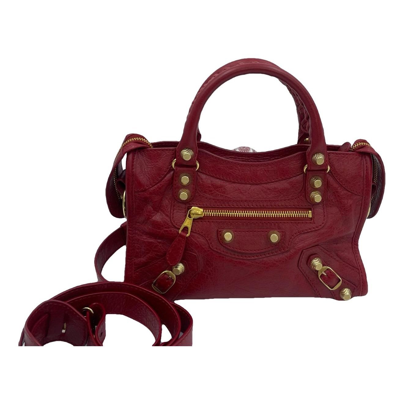 City leather handbag