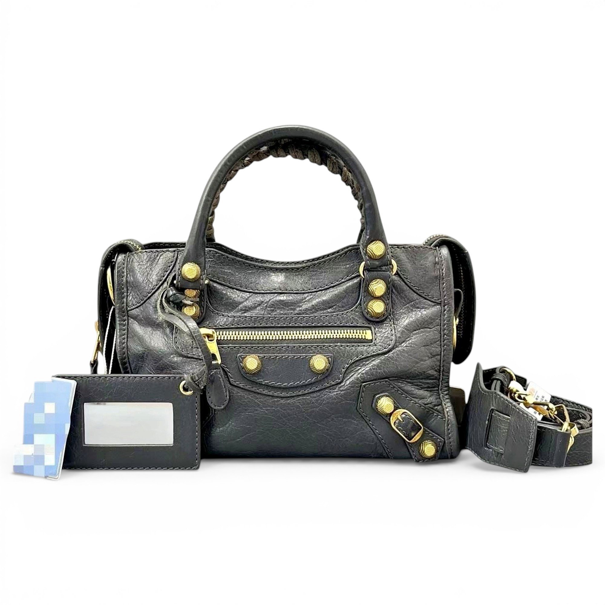 B leather handbag