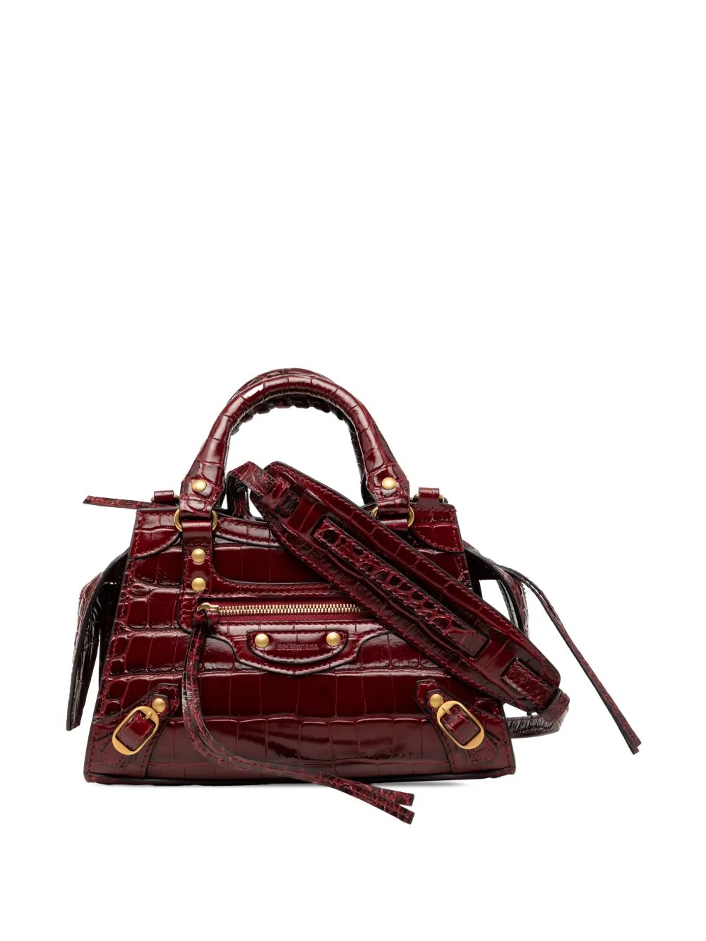 2021 Mini Croc Embossed Calfskin Motocross Neo Classic City satchel