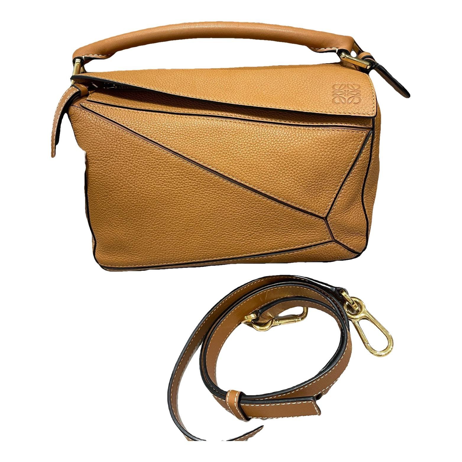 Puzzle leather handbag