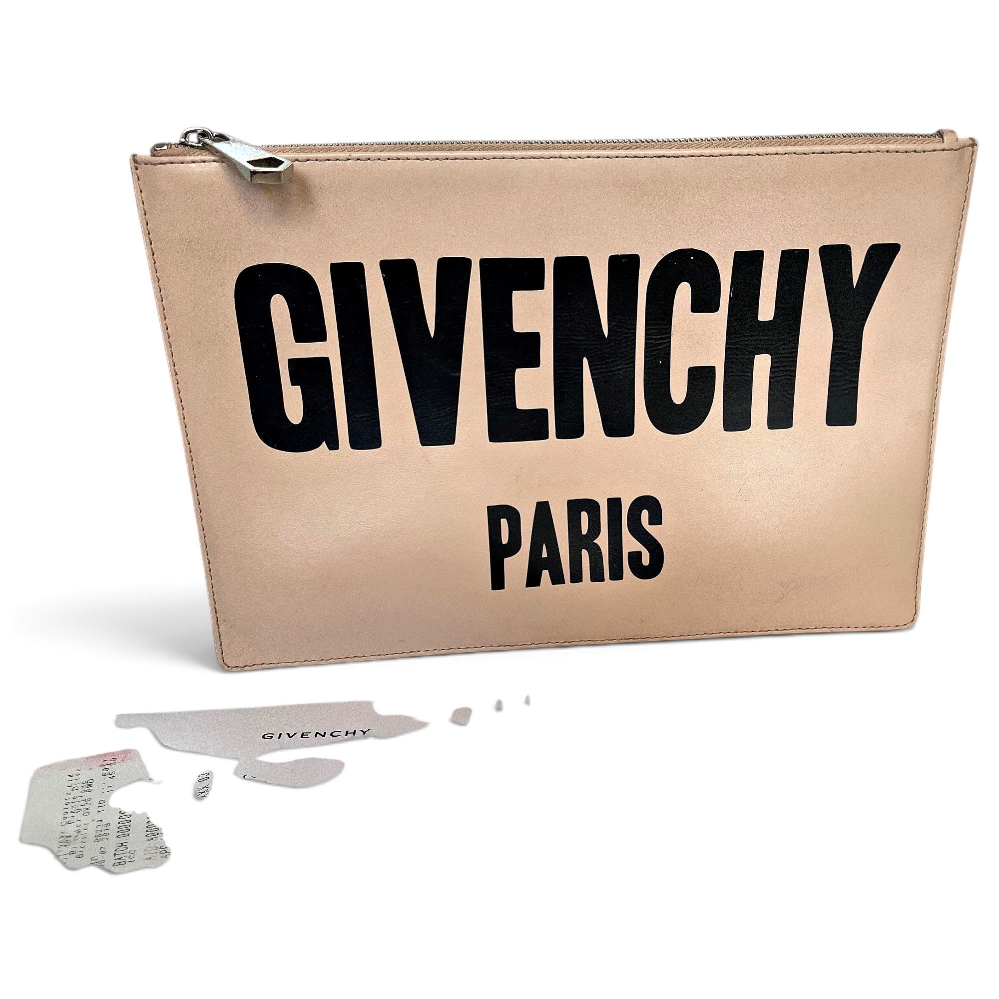Leather clutch bag