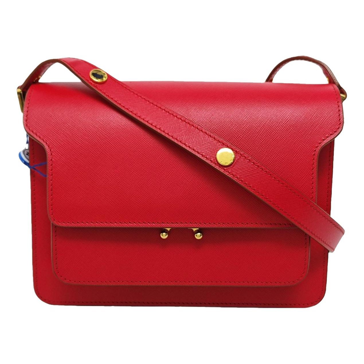 Trunk leather crossbody bag