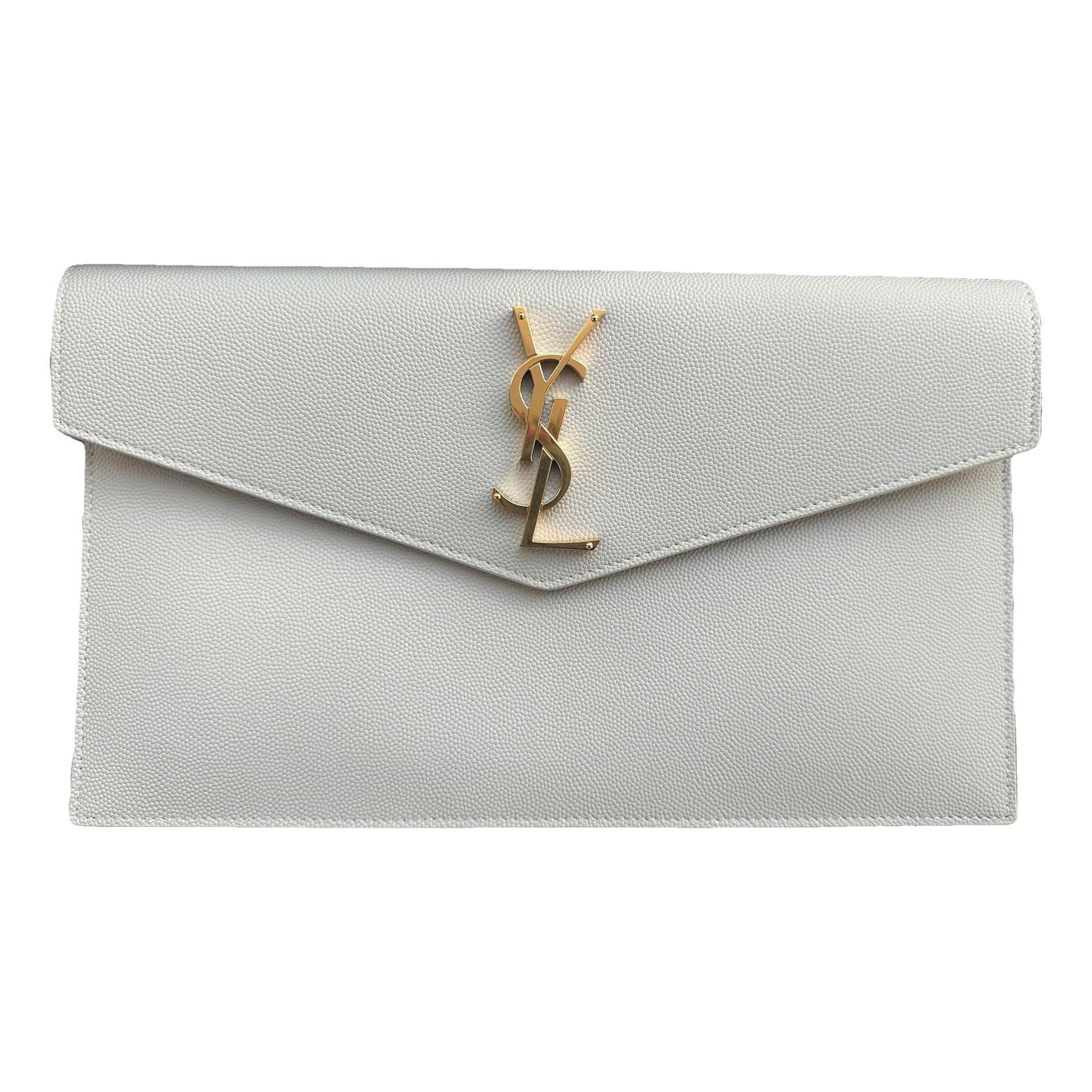 Leather clutch bag