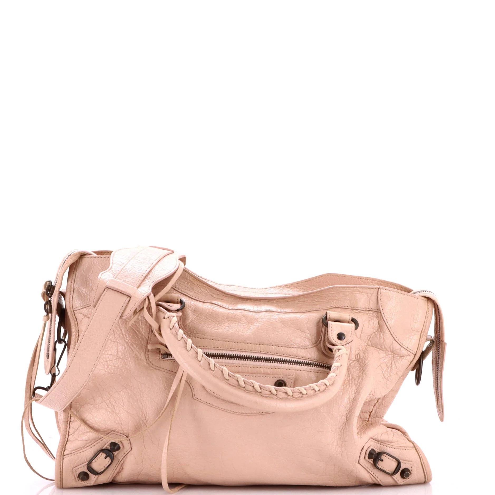 City leather satchel
