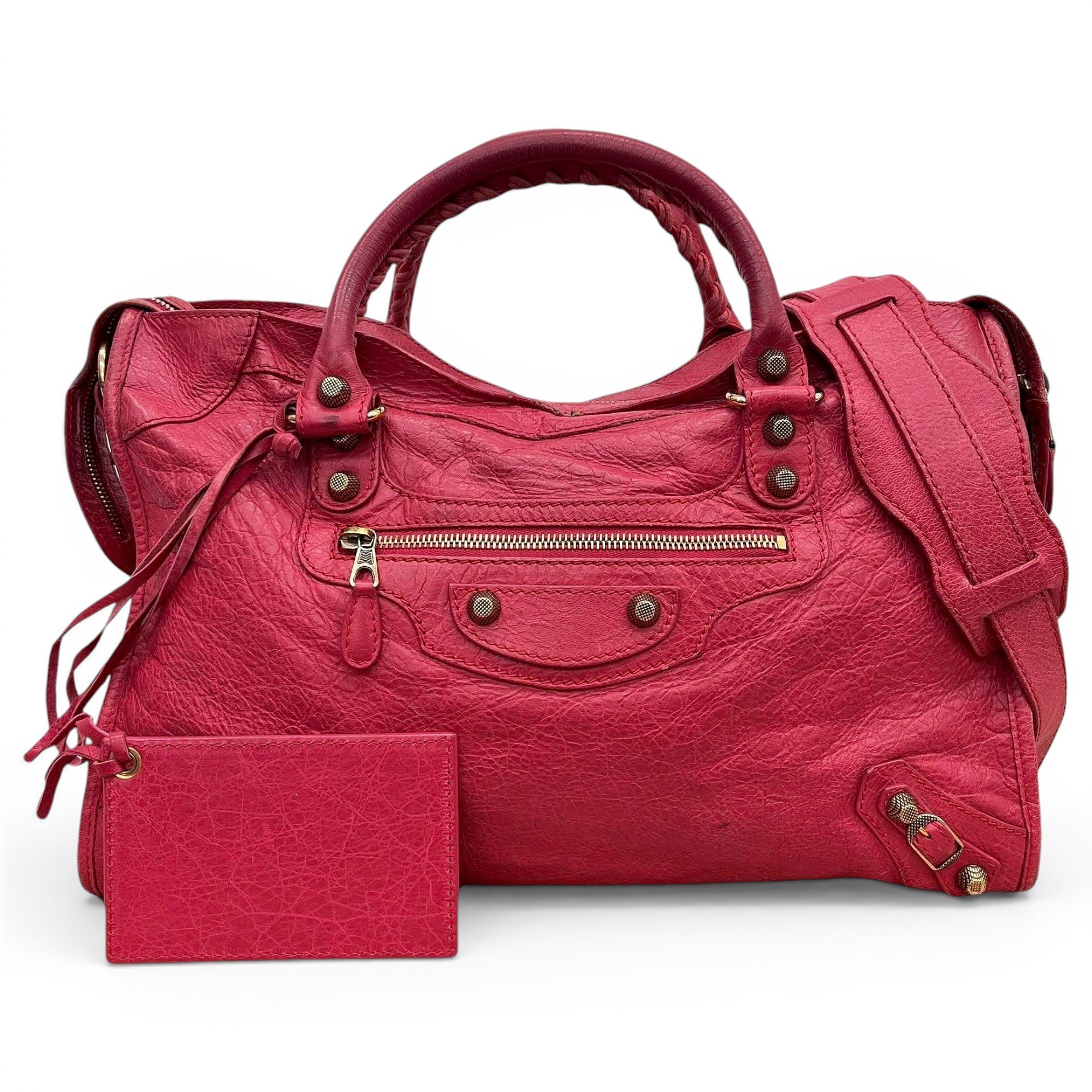 City leather handbag