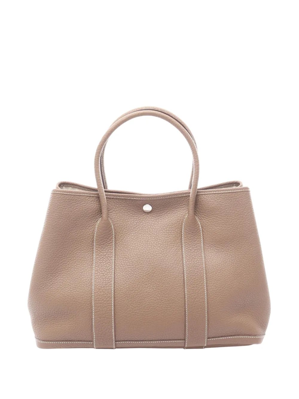 2019 HERMES Garden party PM Negonda leather leather Negonda leather Gray Etoupe Grey Used Women tote bag