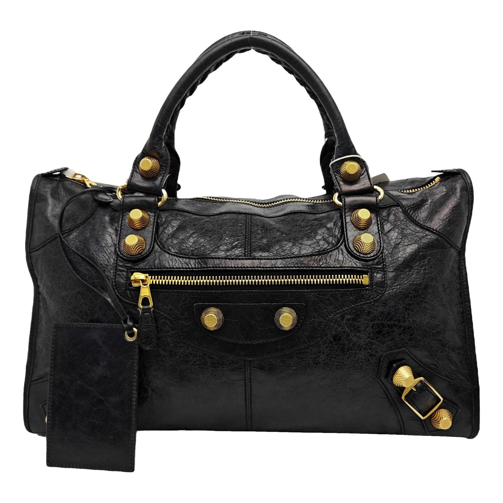 City leather handbag