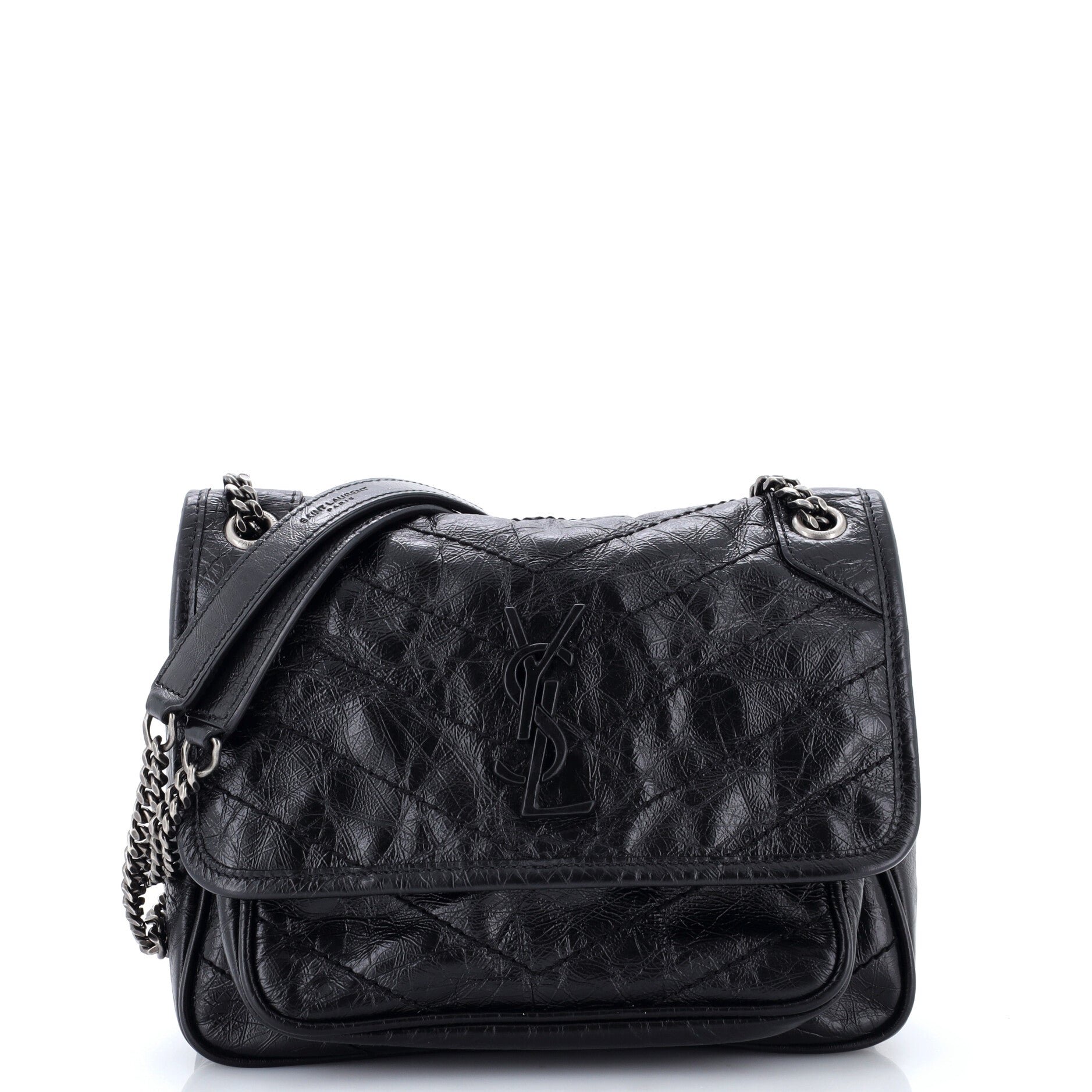 Niki Chain Flap Bag Matelasse Chevron Leather Baby