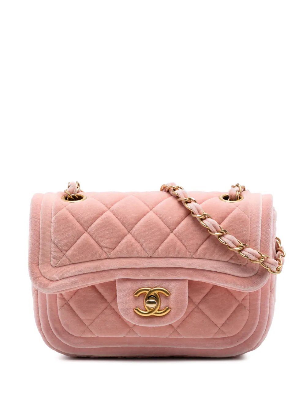 2021-2026 Mini Quilted Velvet Double Frame Flap crossbody bag