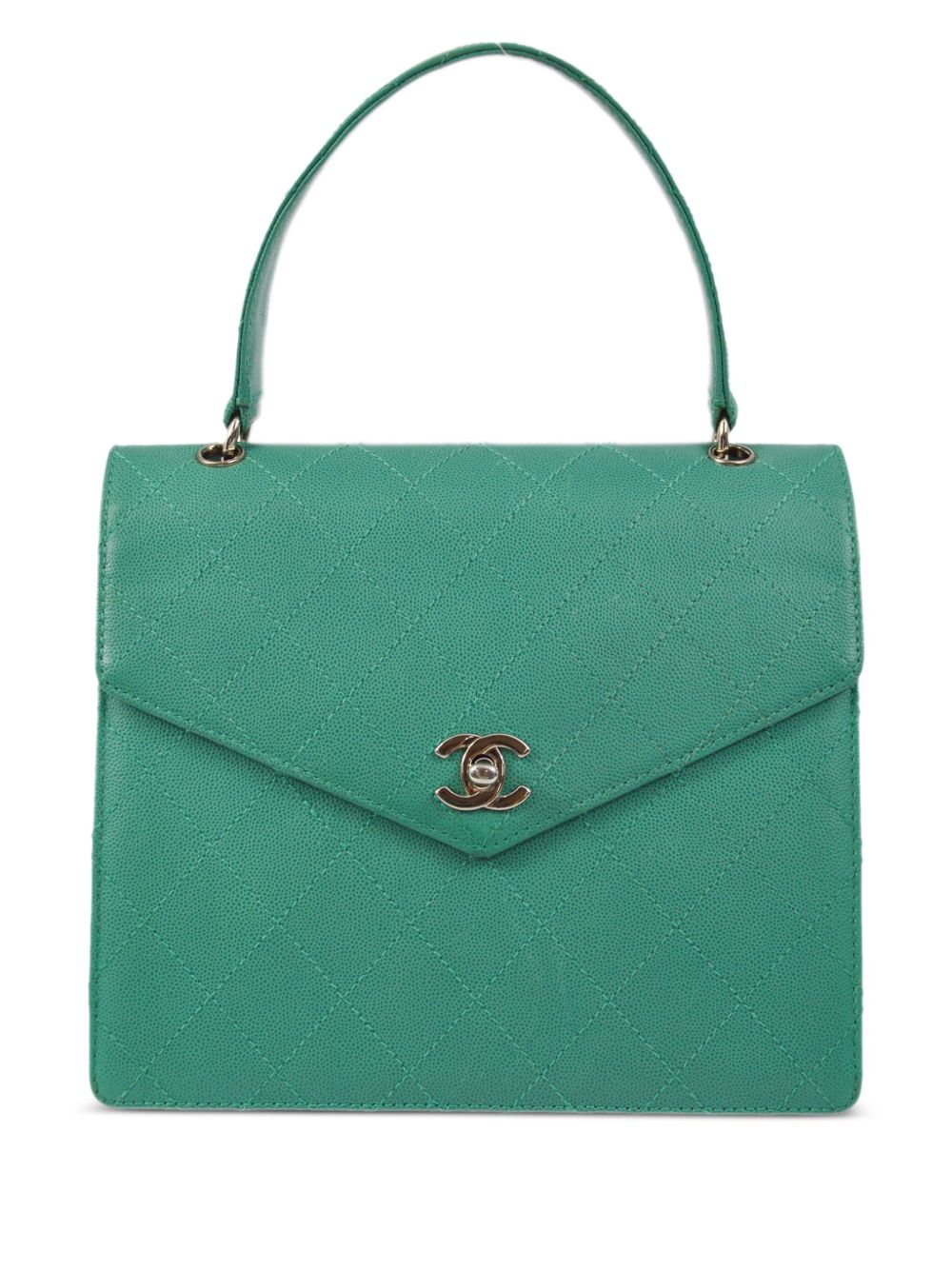 1998 CC turn-lock diamond-quilted handbag
