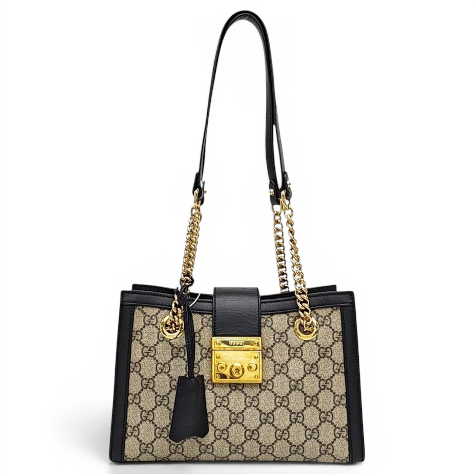 Padlock leather handbag