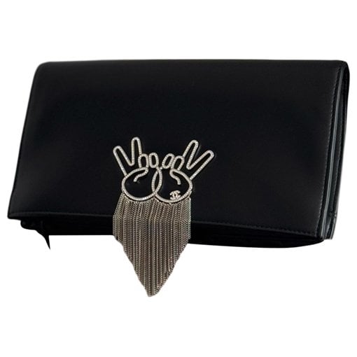 Leather clutch bag