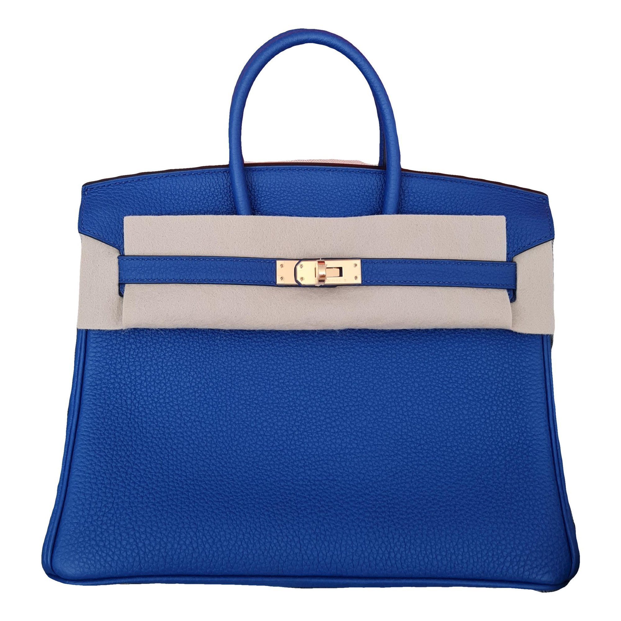 Hermes Birkin 25 Handbag Gold Togo Leather