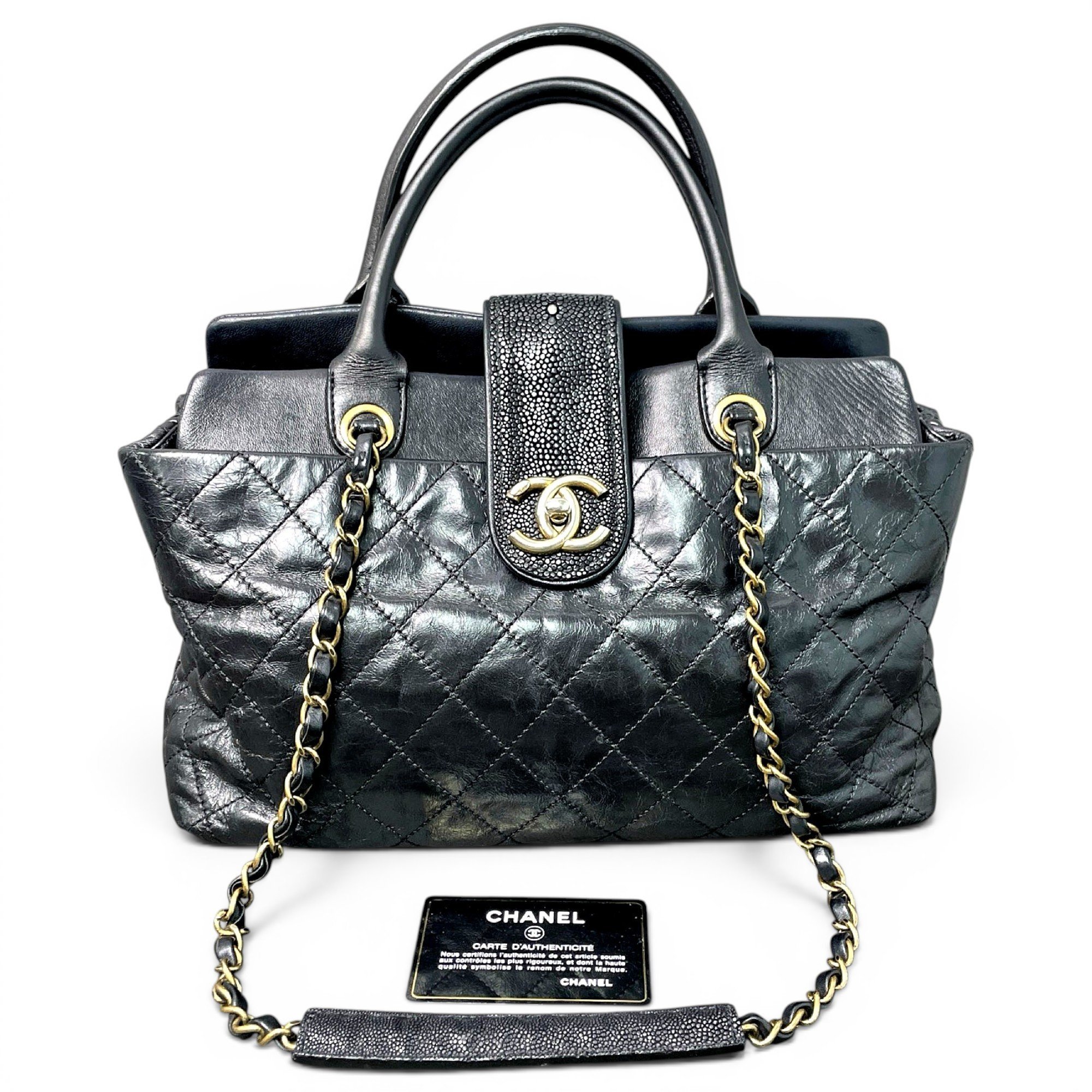Executive leather tote