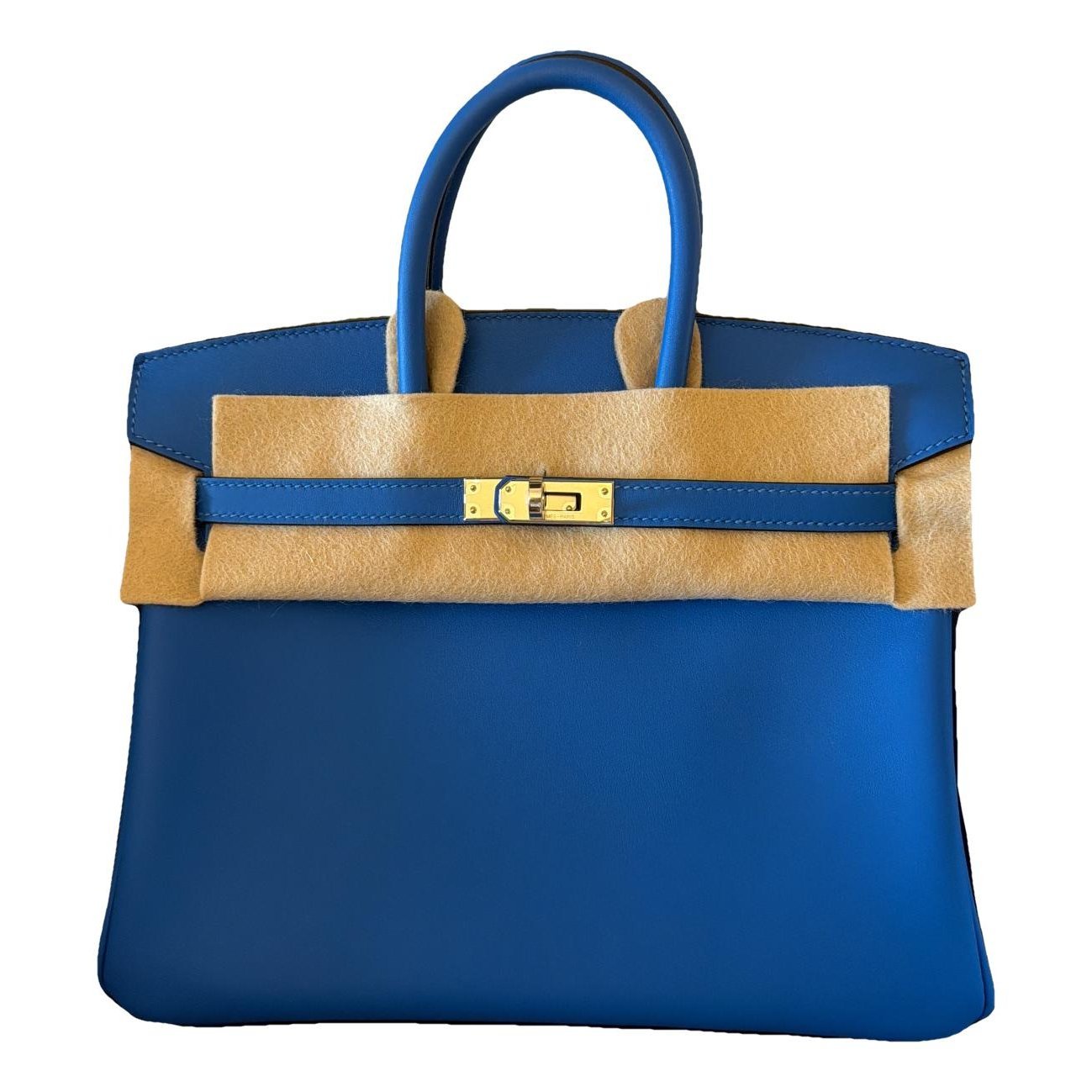Hermes Birkin 25 Handbag Blue Hydra Swift Leather
