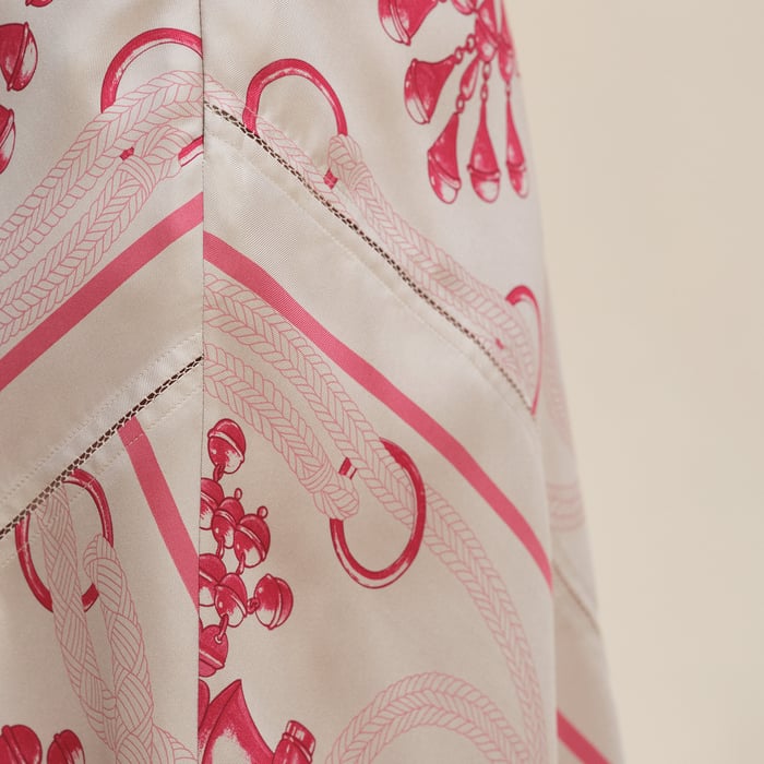 Beige Avoine "Palefroi Remix" Flowy Slanted Skirt