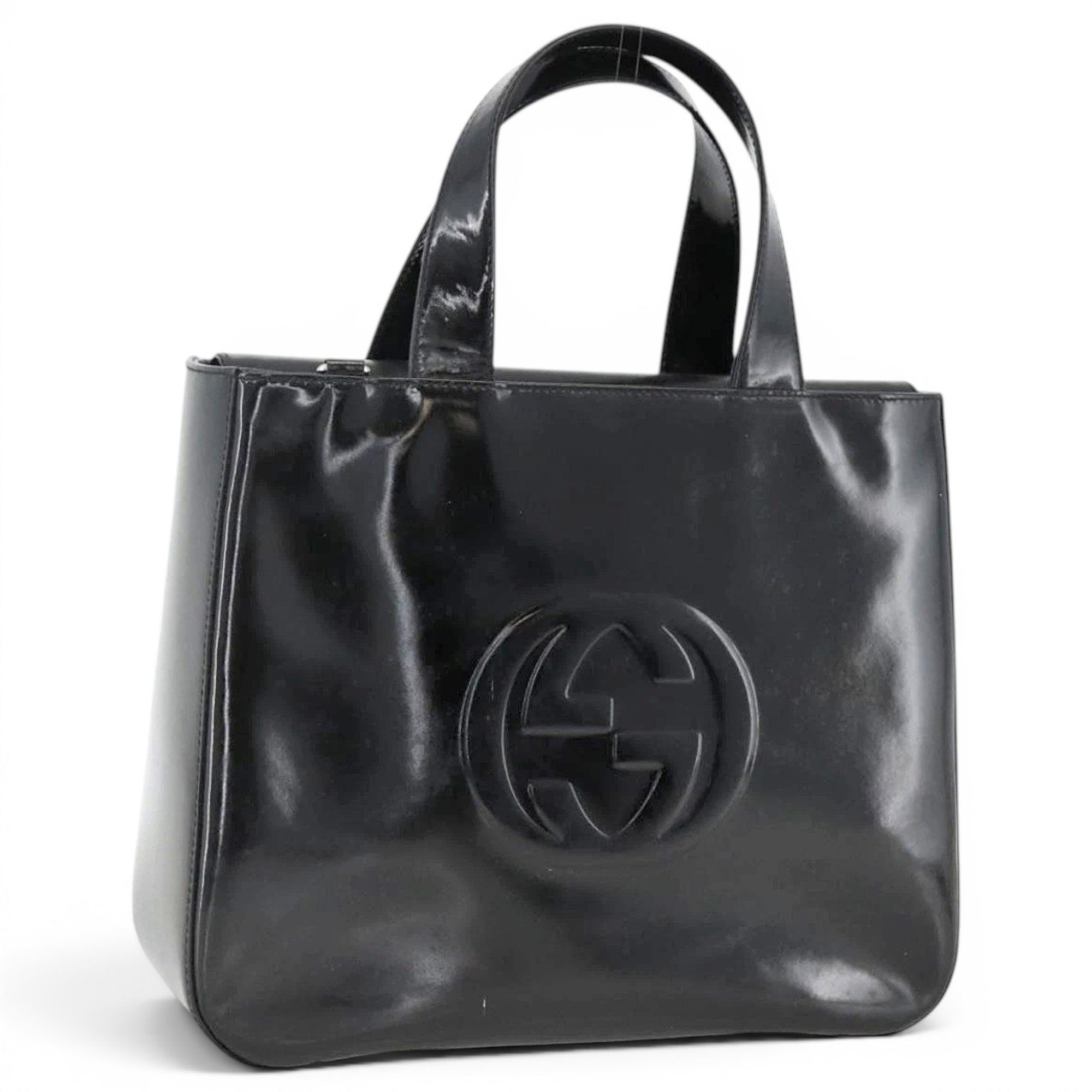 Patent leather handbag