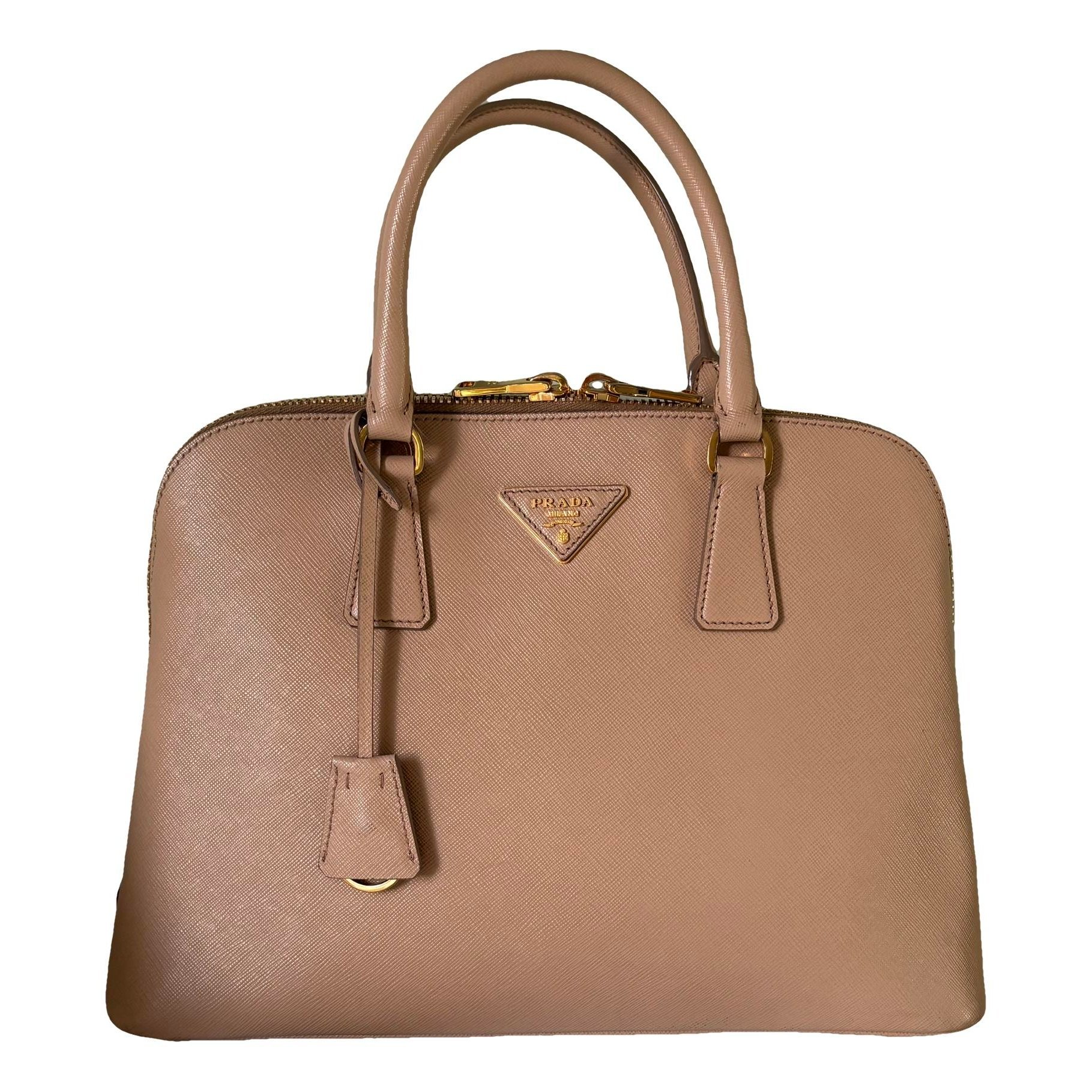 Pyramid leather handbag