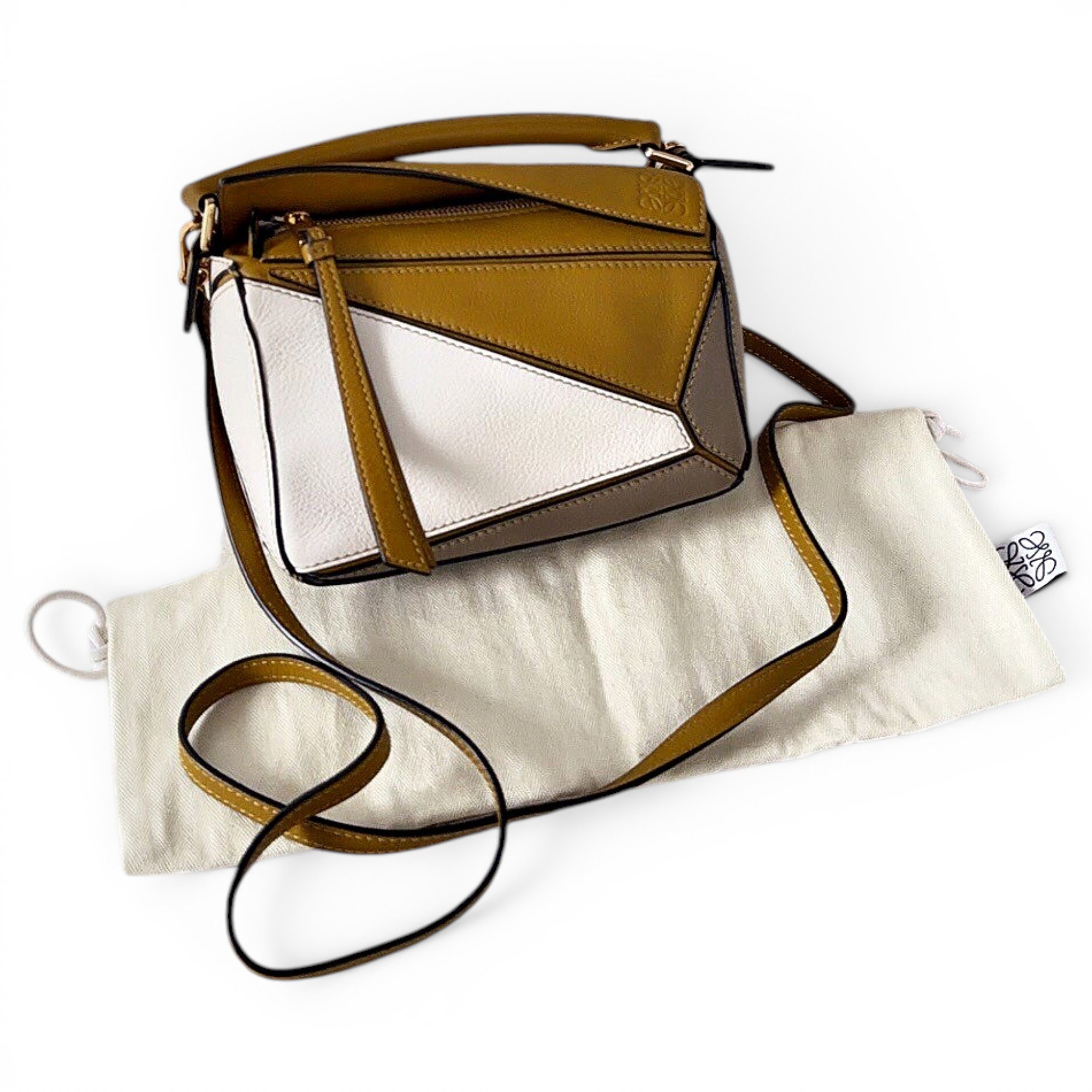 Puzzle leather handbag