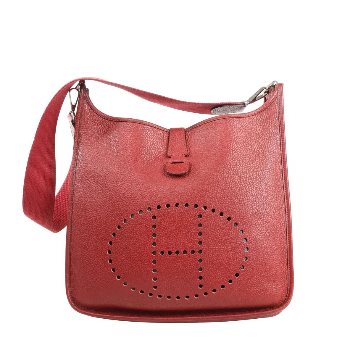 Hermes Evelyne Handbag Gold Clemence Leather