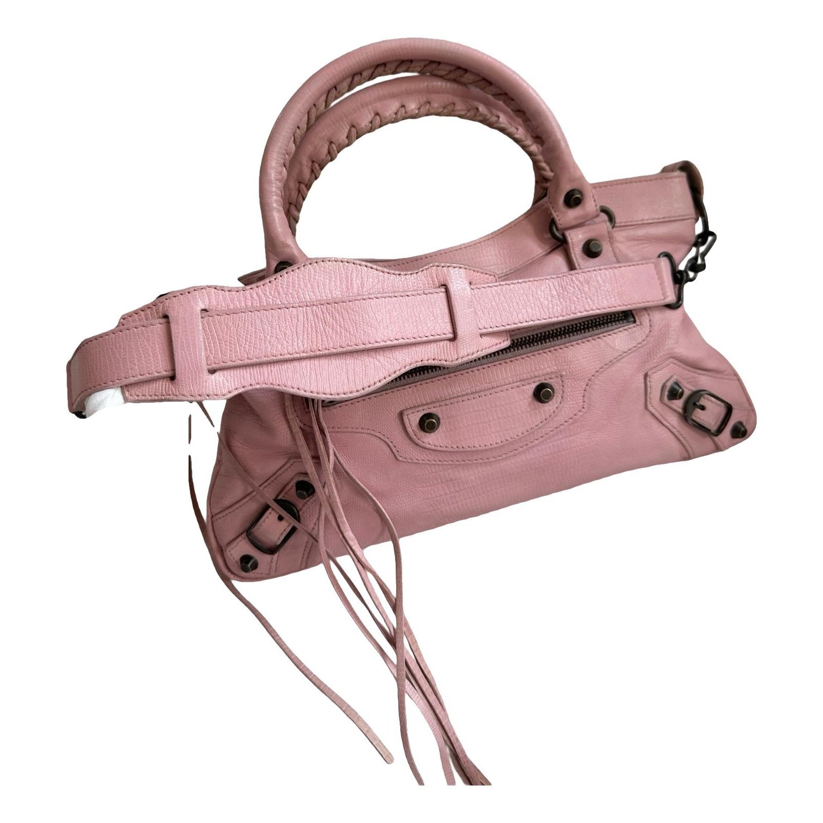City leather handbag