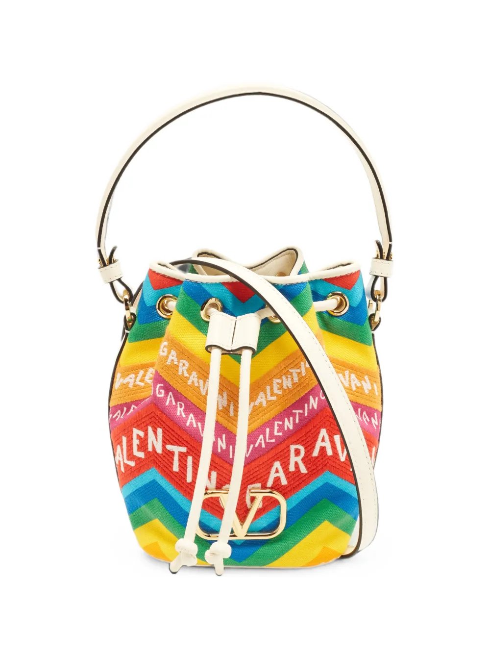Valentino Garavani 24 Escape Chevron embroidered bucket bag