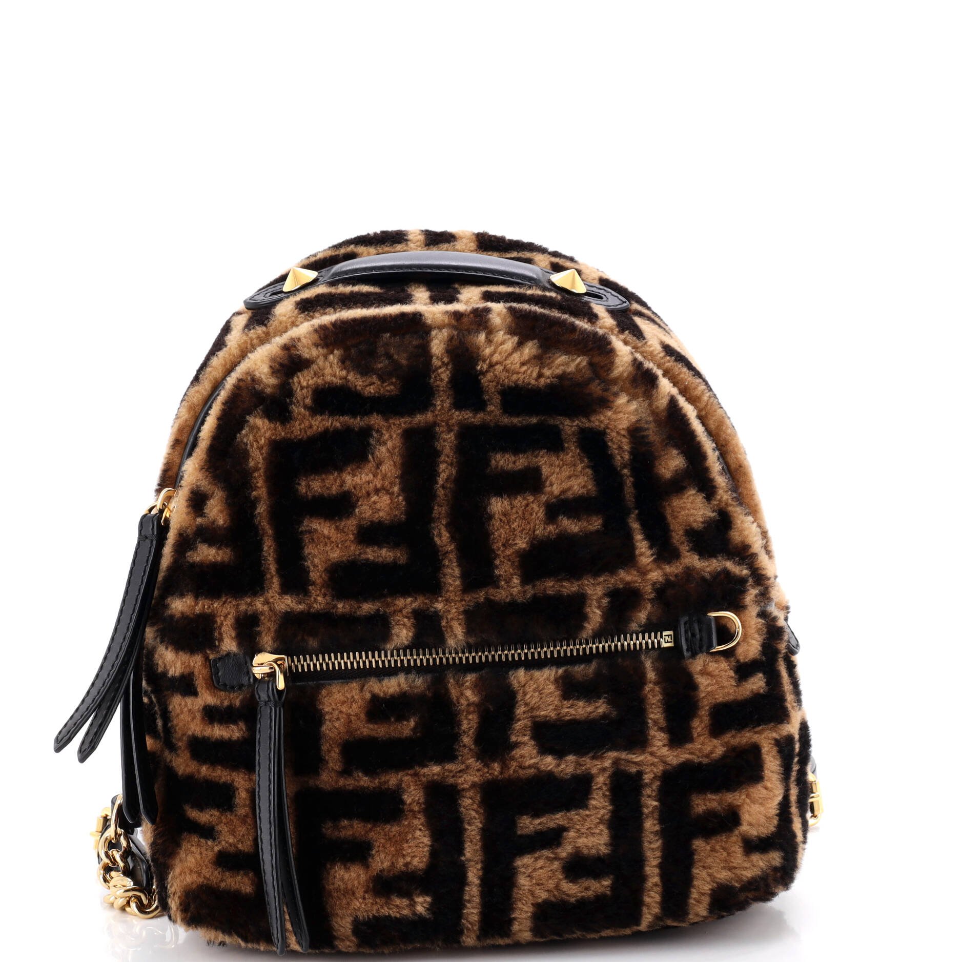 Zip Backpack Zucca Shearling Mini