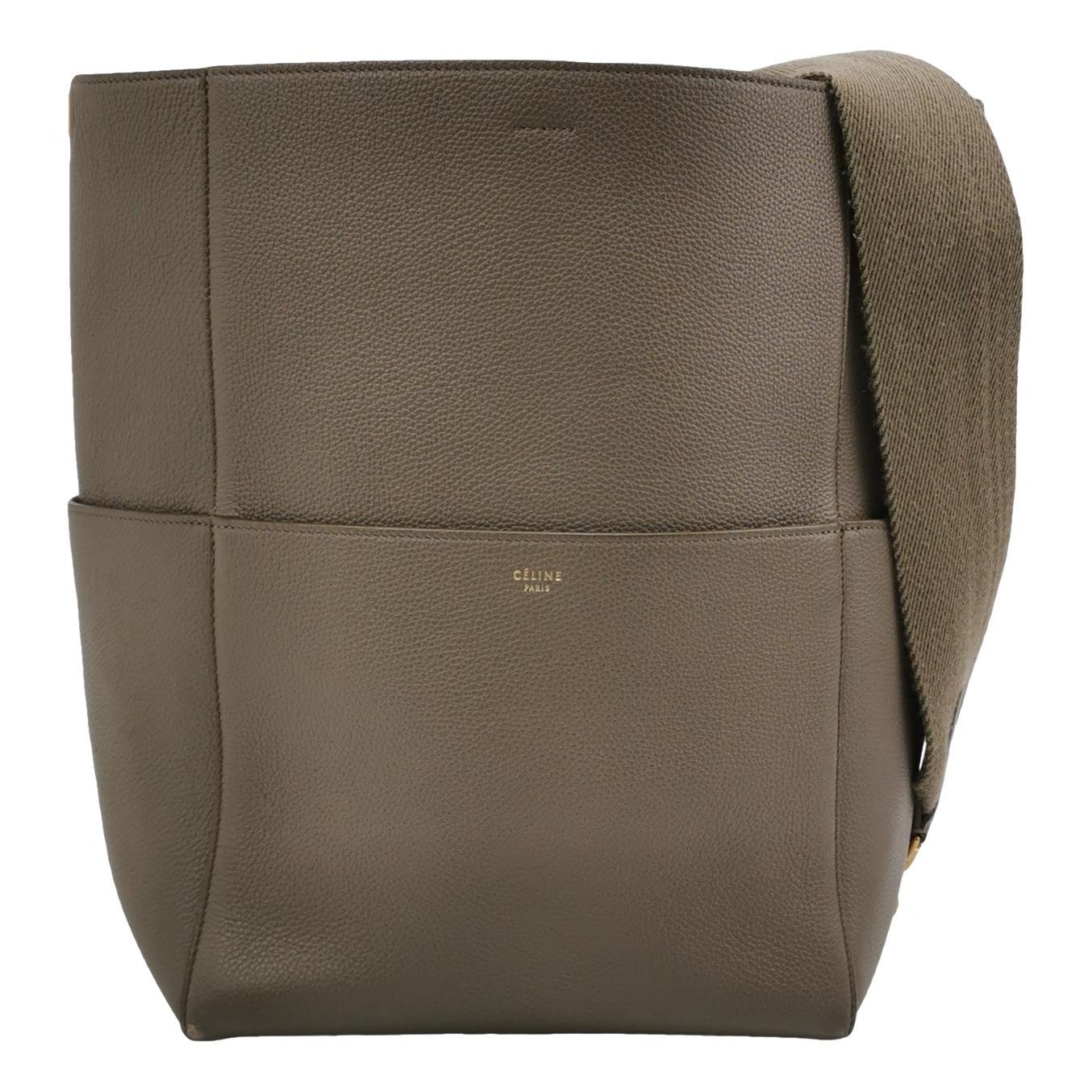 Clasp Bucket leather handbag