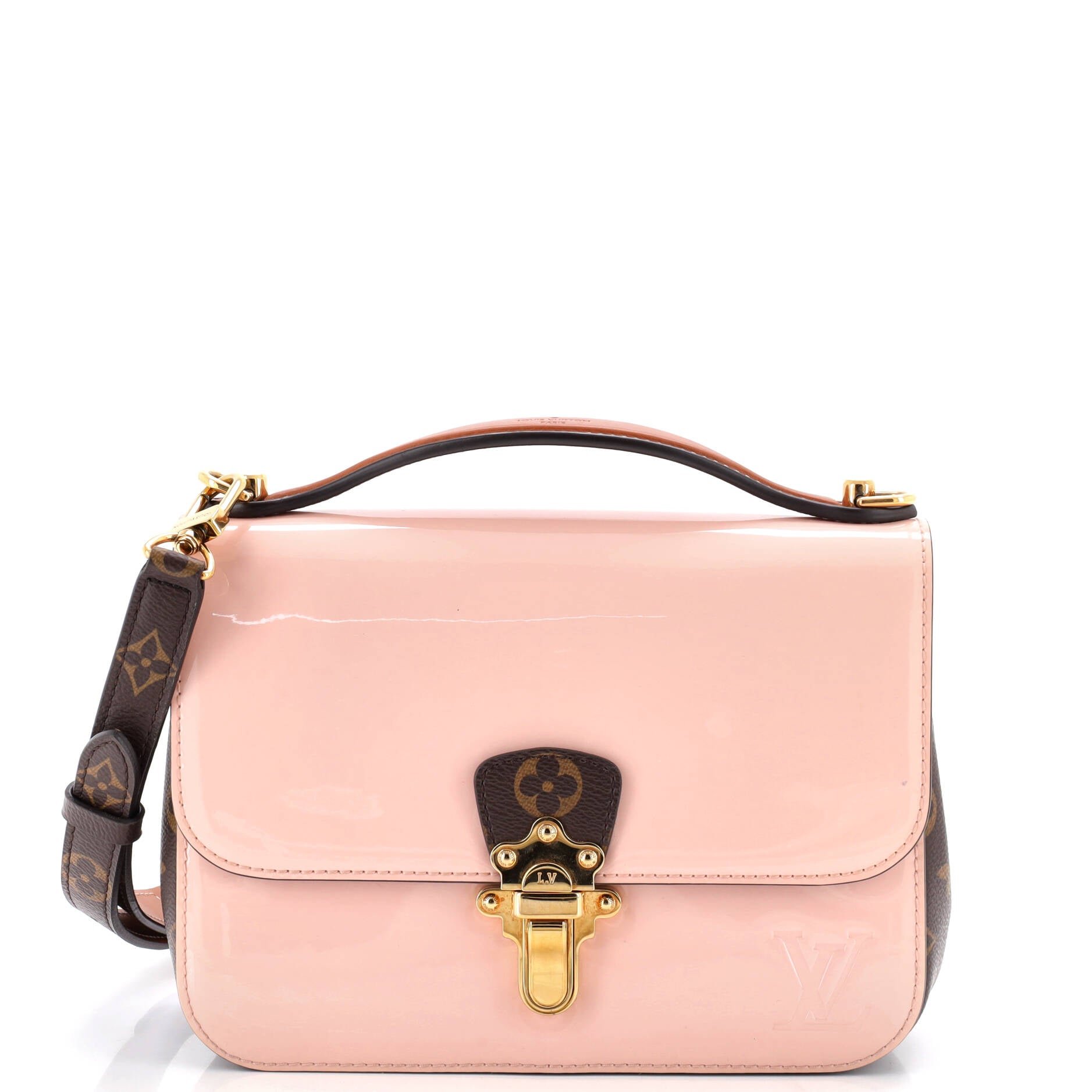 Cherrywood Handbag Vernis with Monogram Canvas BB