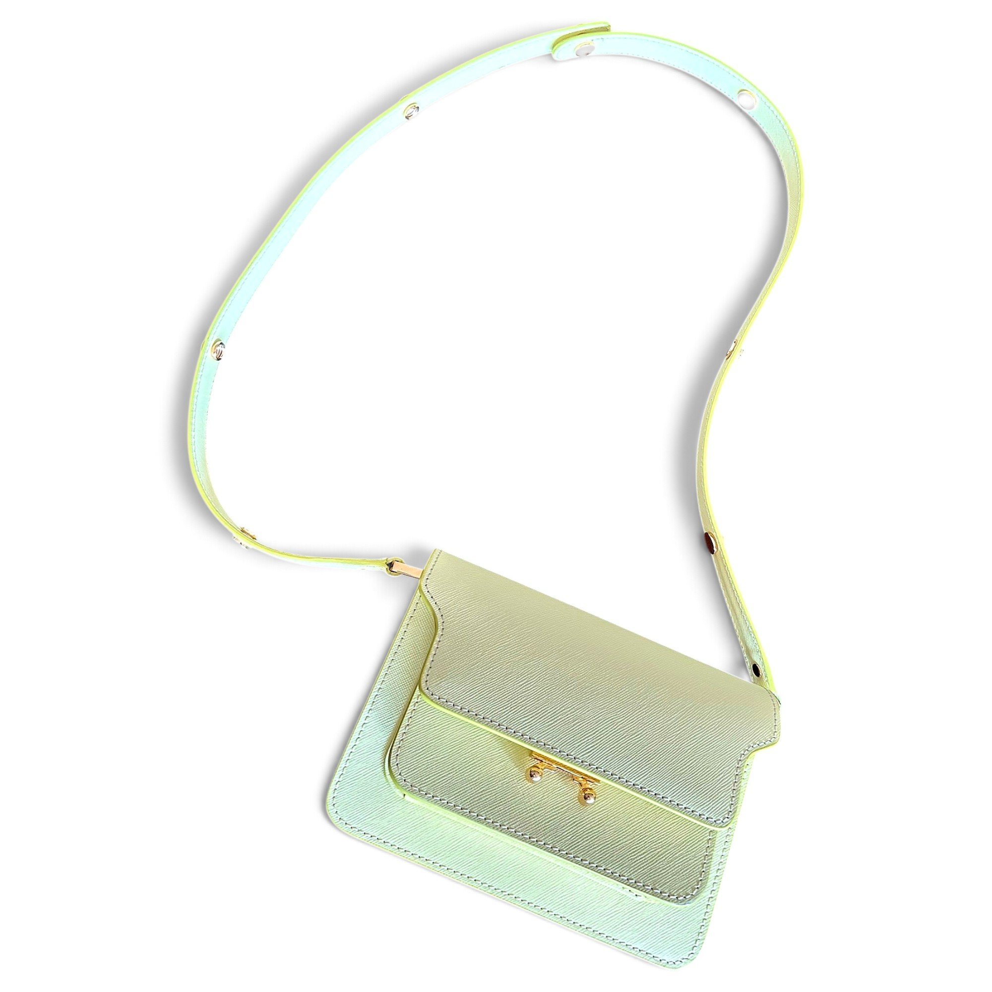 Trunk leather crossbody bag