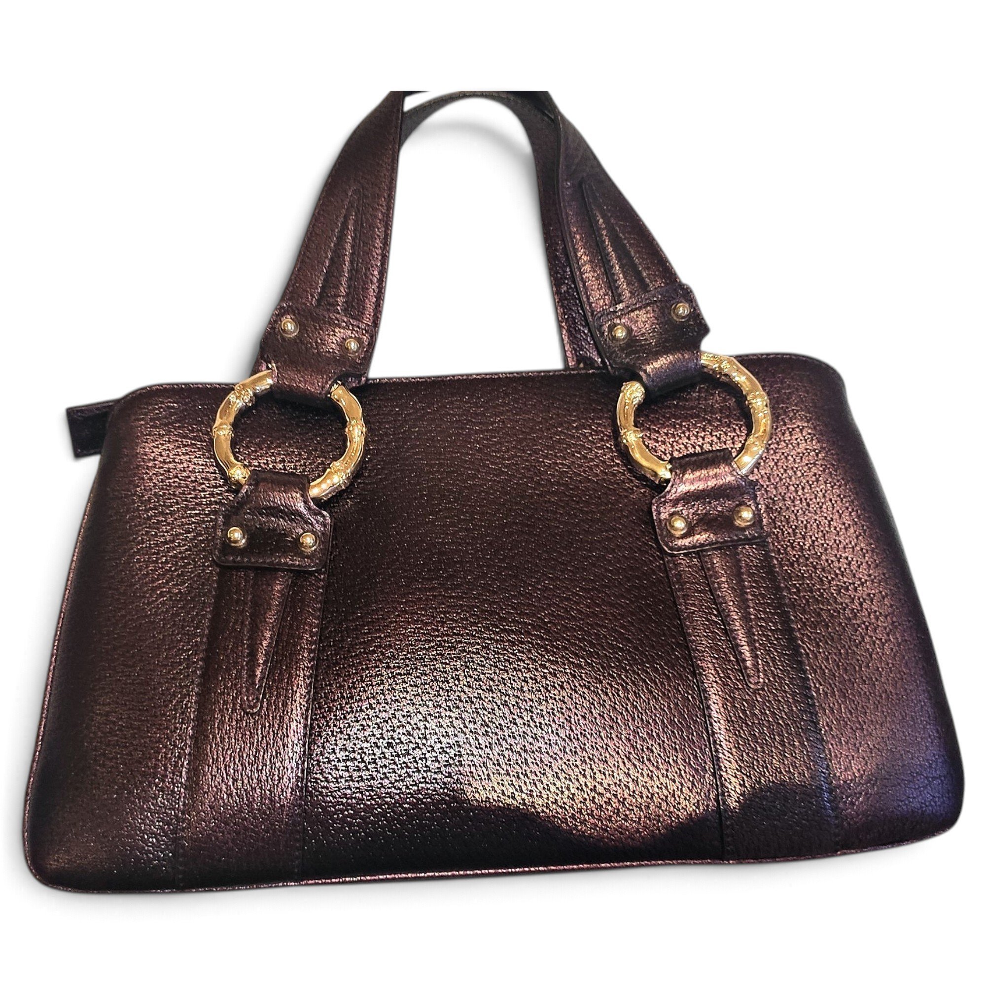 Bamboo leather handbag