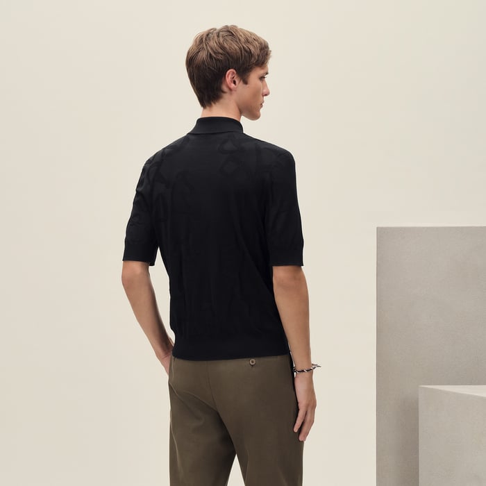 Noir "Calligraphie Equestre" Polo Shirt